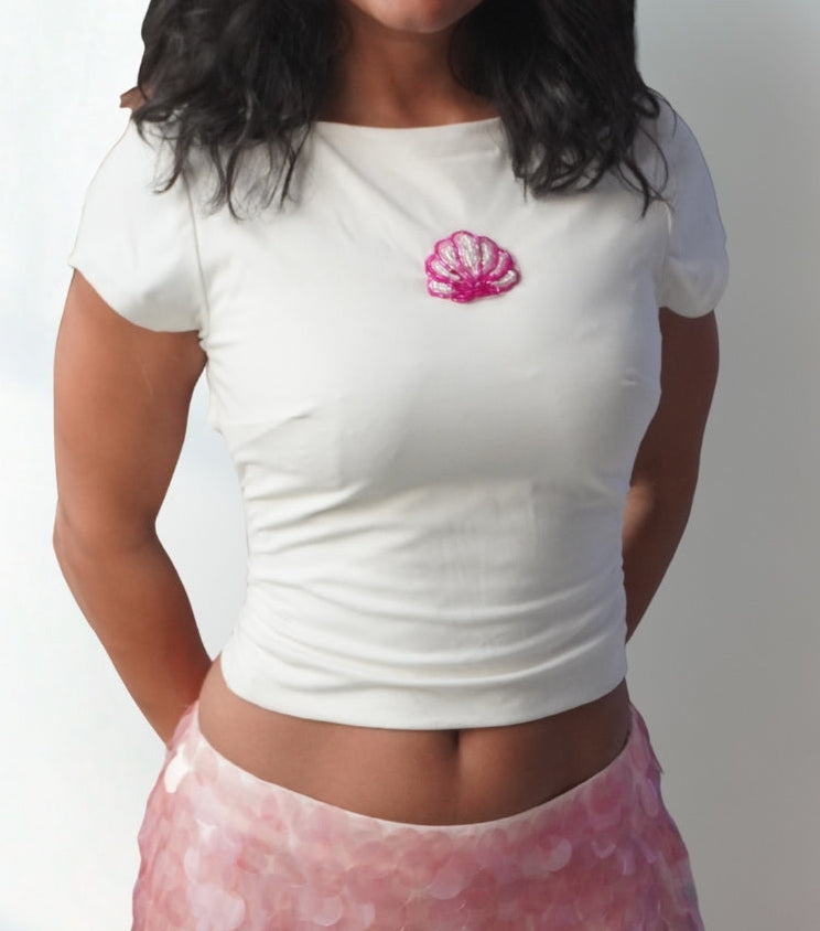 Lea X KYT White Open Back Tee