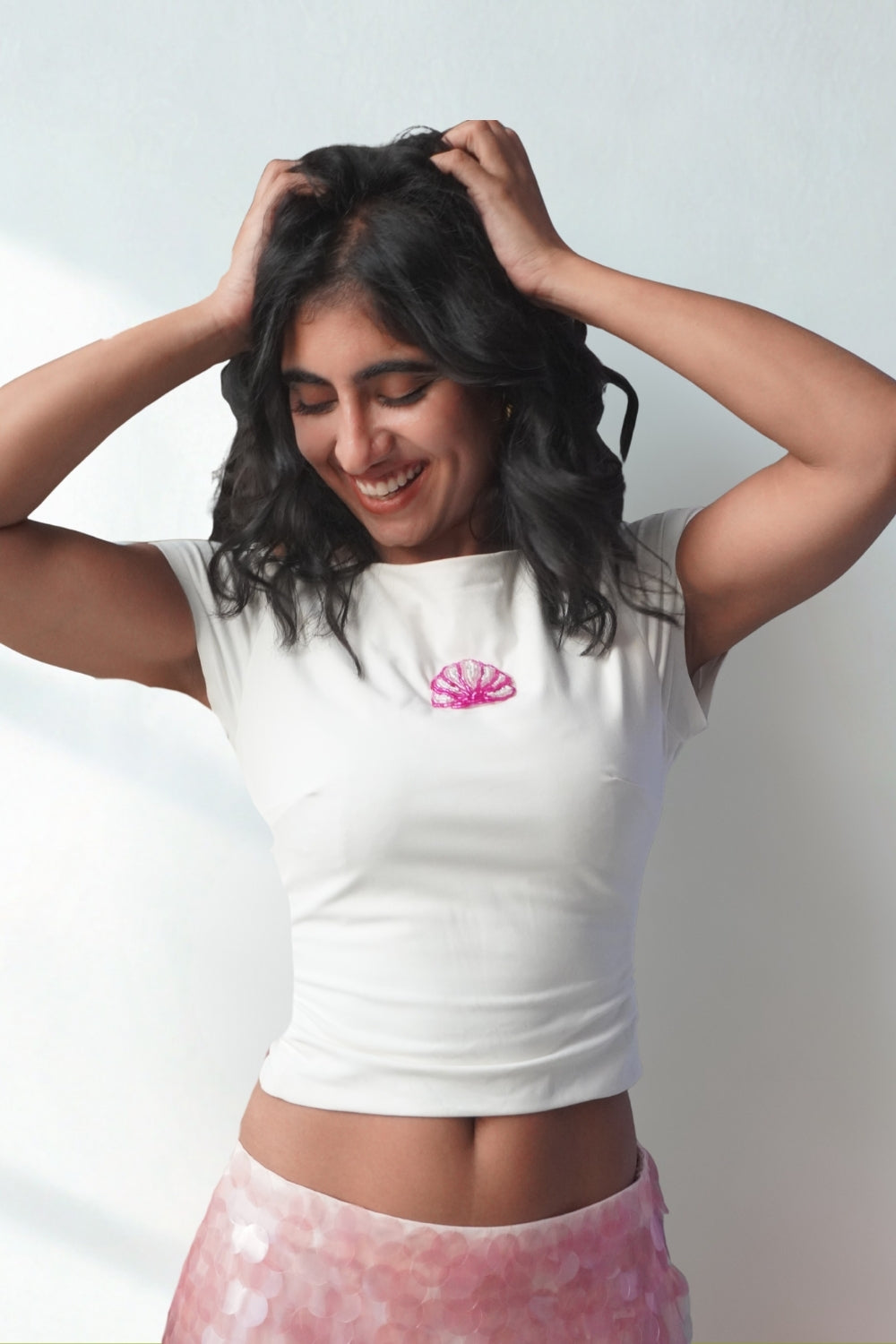 Lea X KYT White Open Back Tee