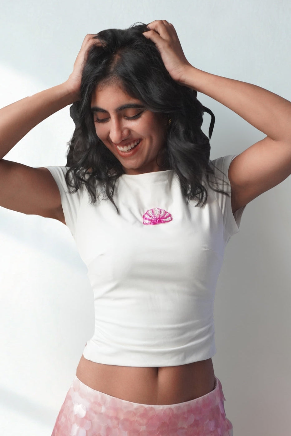 Lea X KYT White Open Back Tee