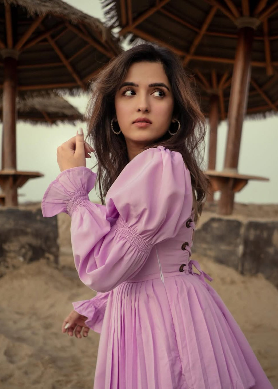 Pixie Lavender Puff Corset Dress