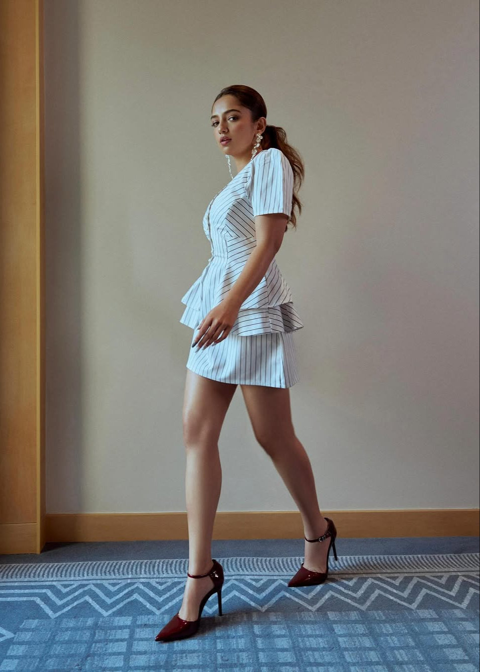 Bexley White Striped Mini Skirt