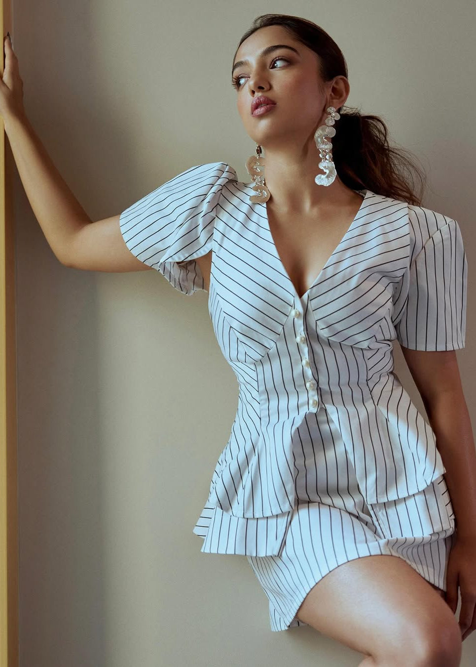 Bexley White Striped Mini Skirt