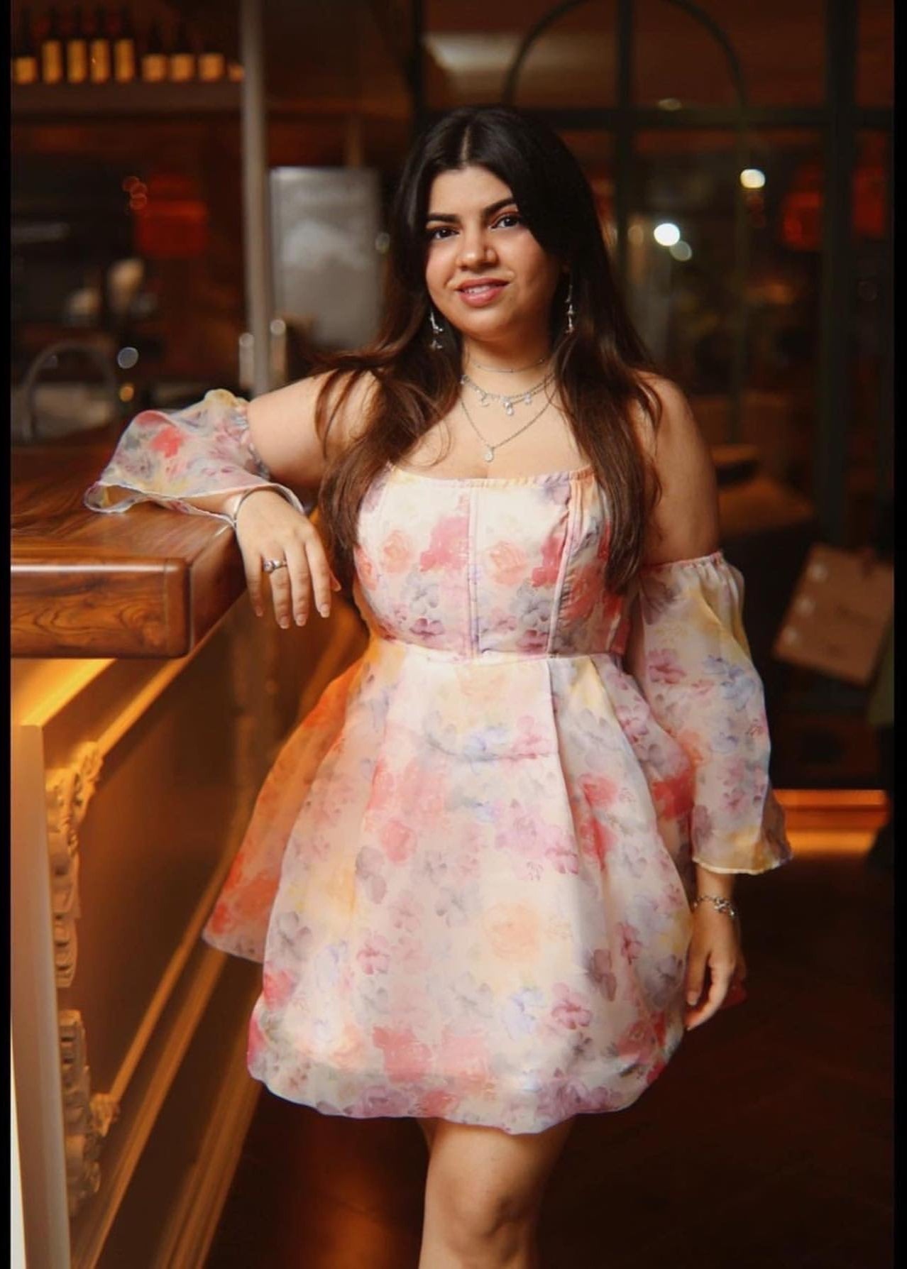 Camille Floral Organza Corset Dress