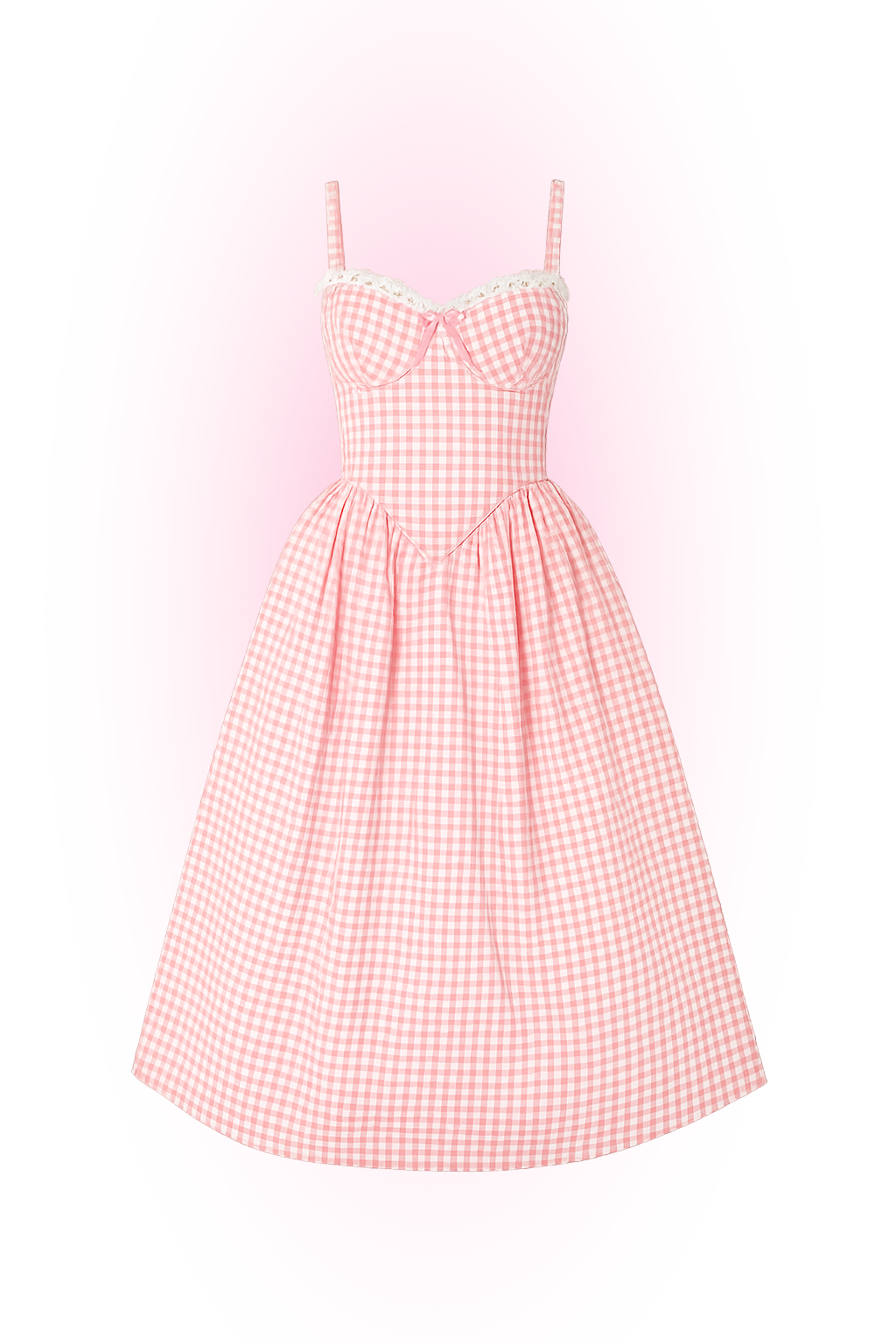 Alaya Pink and White Midi Corset Dress