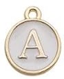 Charms - Alphabets - White & Gold