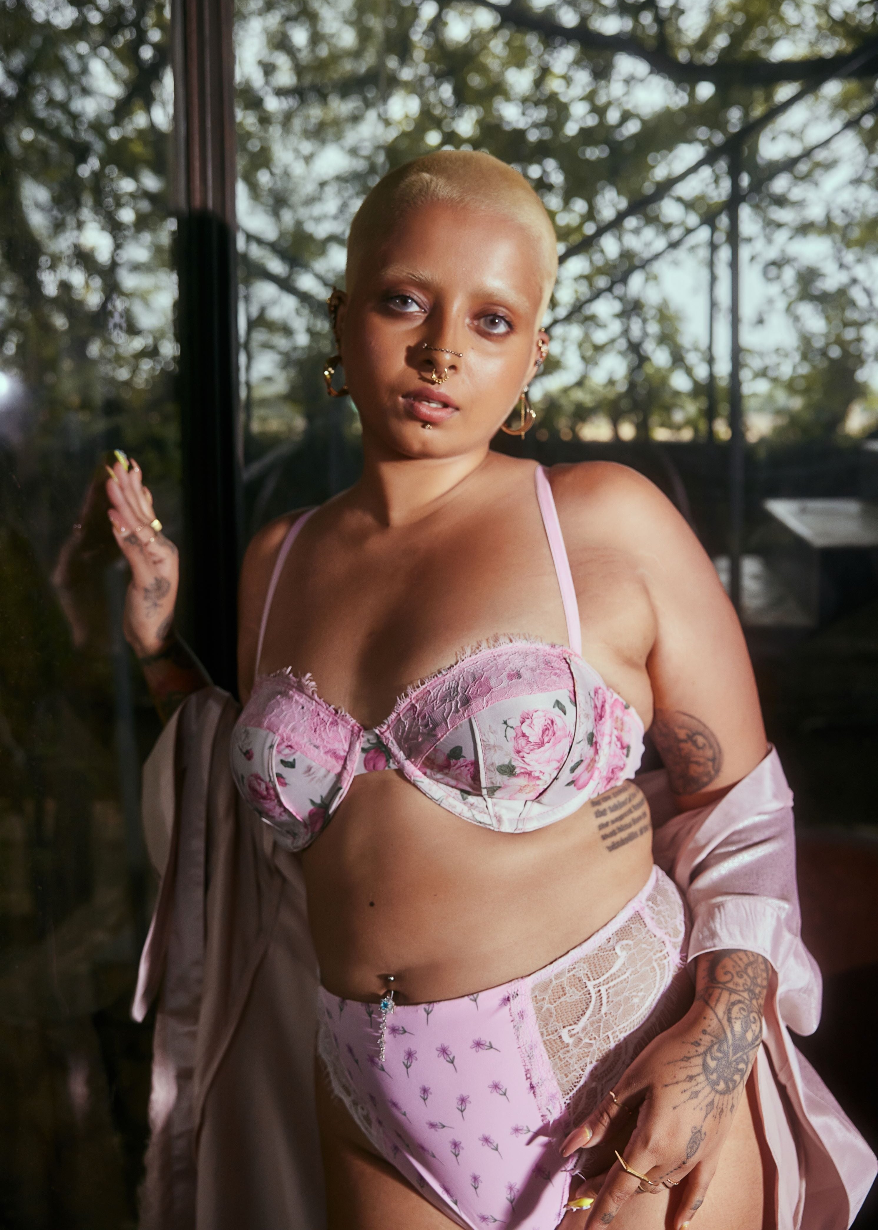 Agatha Vintage Rose Print Balconette Bra featuring classic rose prints and a flattering balconette cut