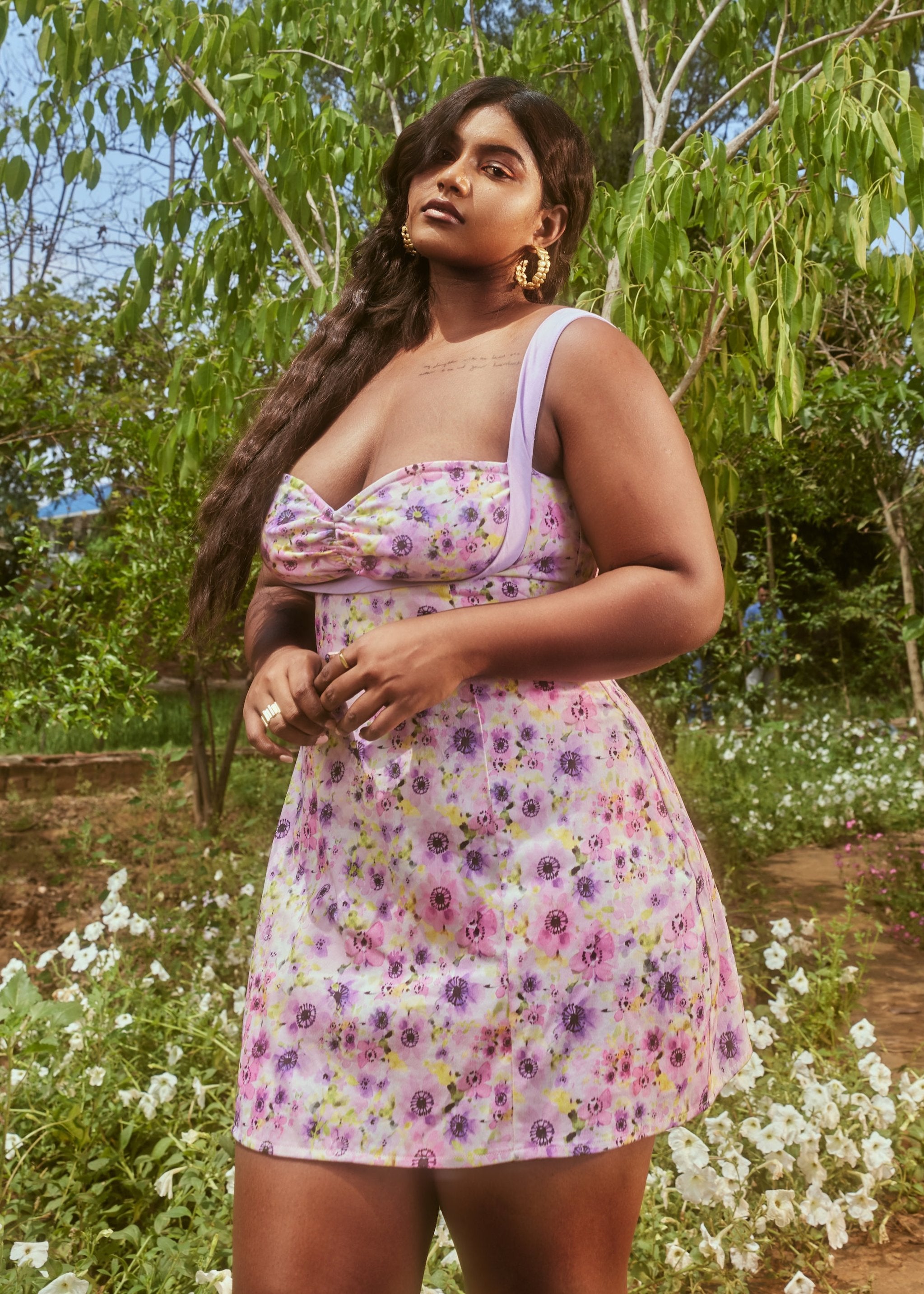 Floral lavender dress