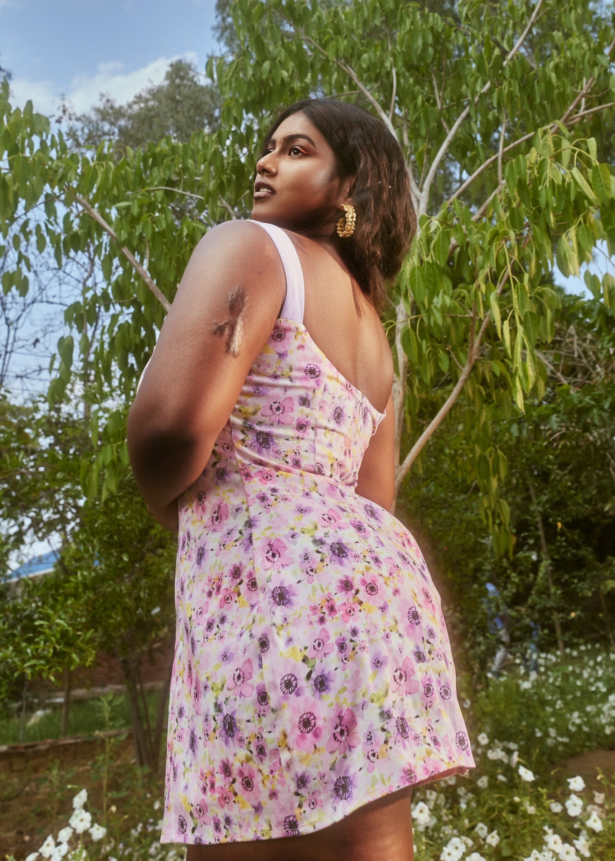 Floral lavender dress