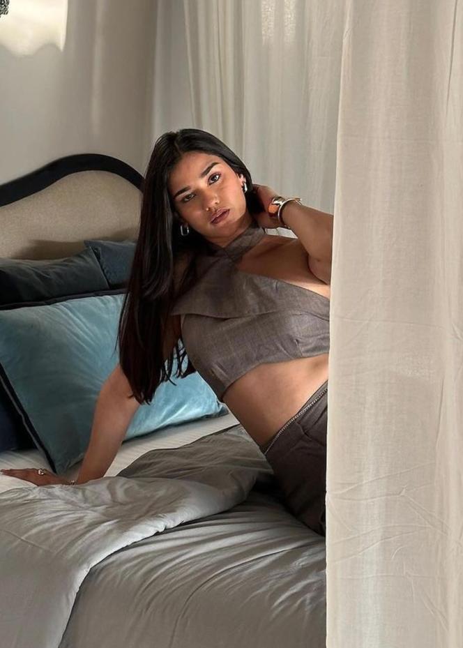 Trendy Belinda Brown Halter Crop Top and Wide Leg Pants Set with Effortless Style