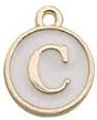 Charms - Alphabets - White & Gold