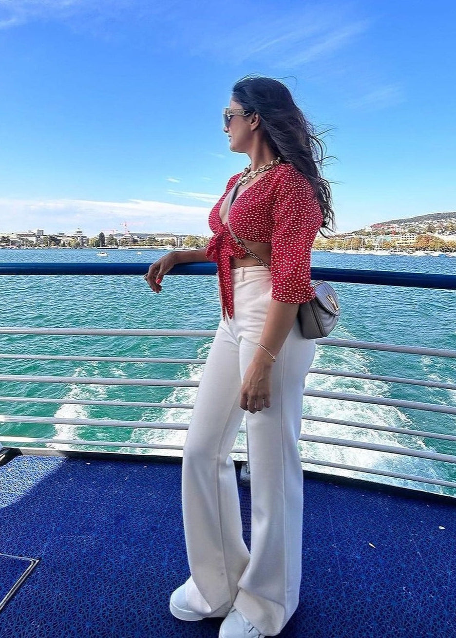 Charlie Wide Leg High Waist Pants with a flowy wide-leg silhouette and high-waisted fit.