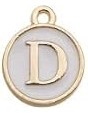 Charms - Alphabets - White & Gold
