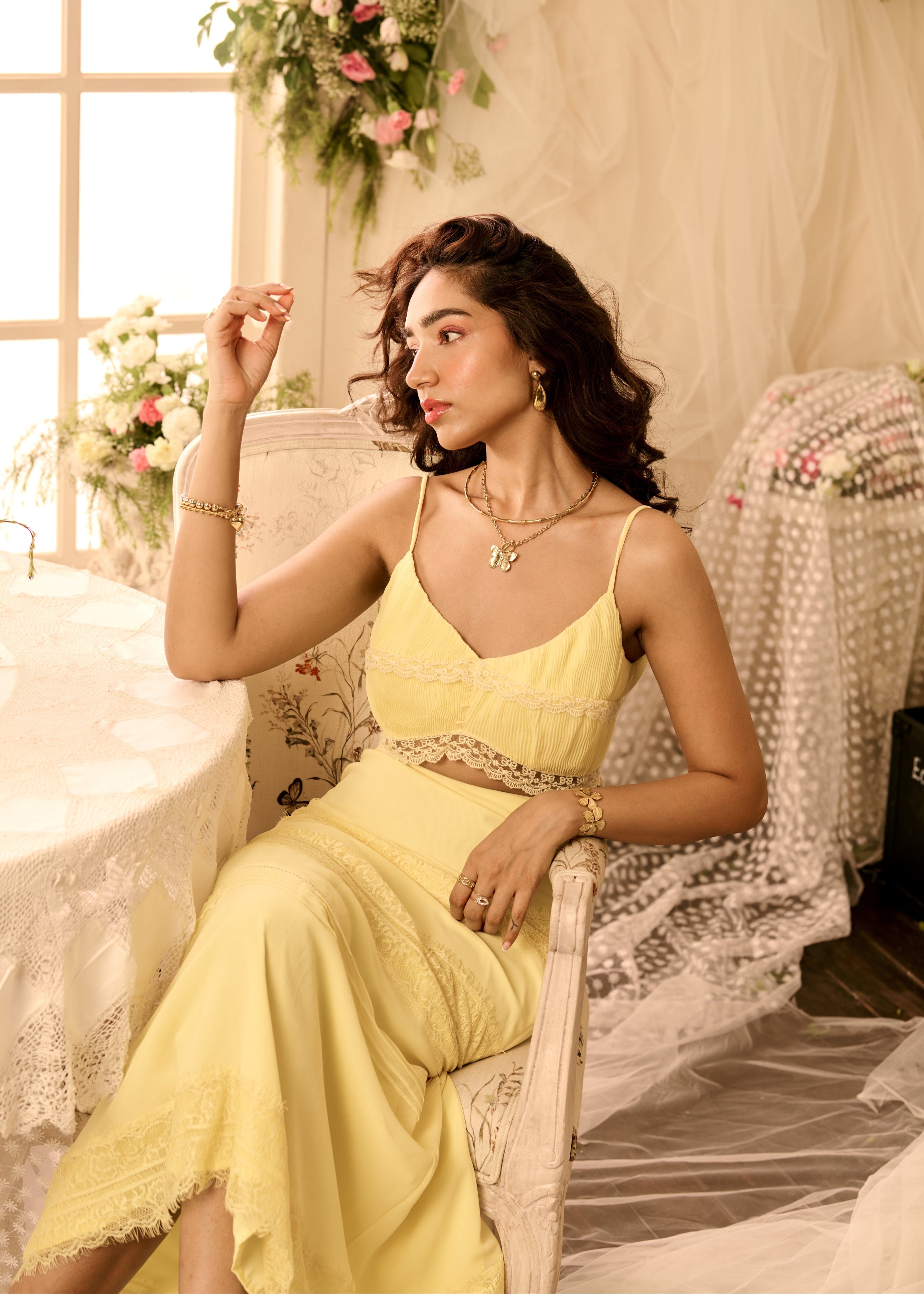 Darcy Butter Yellow Georgette Coord Set