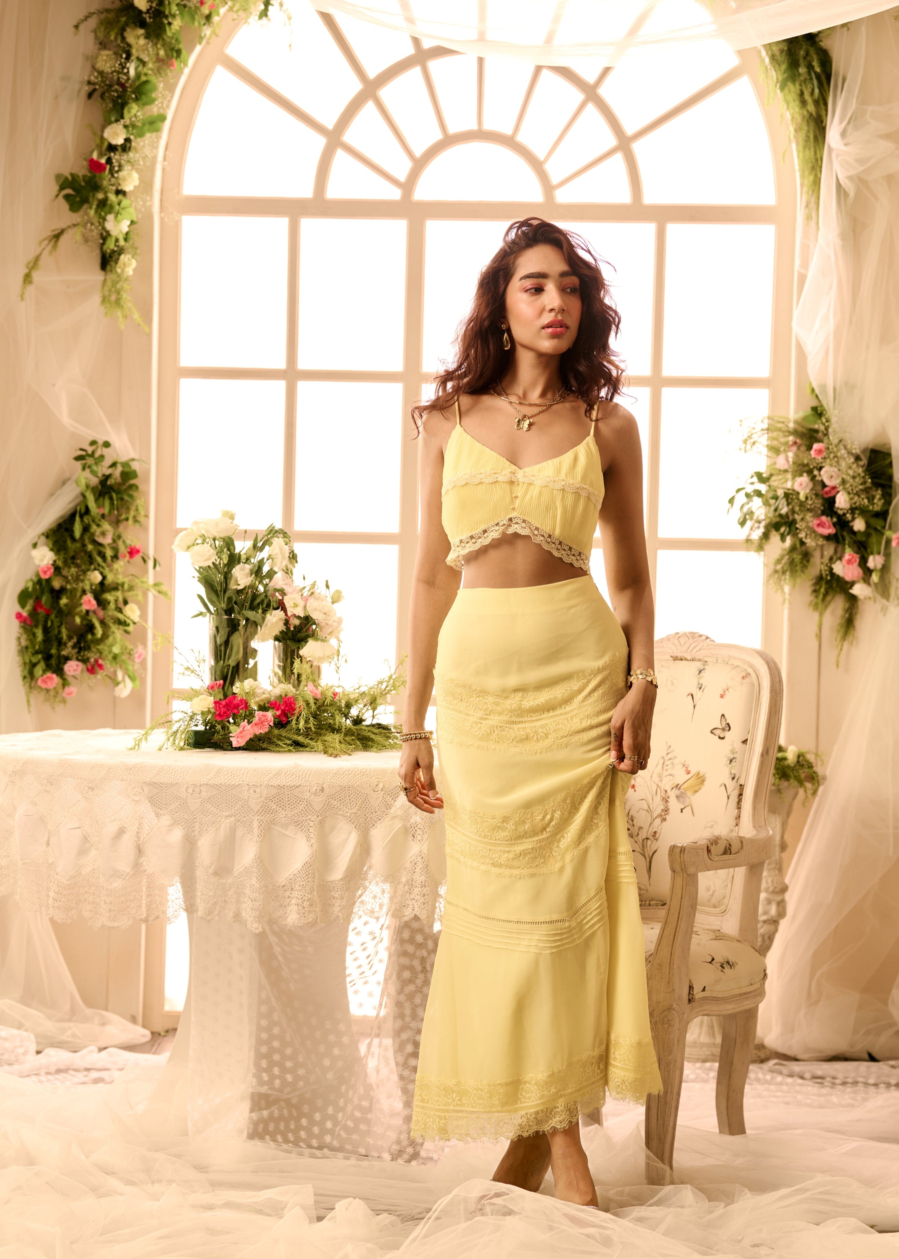Darcy Butter Yellow Georgette Coord Set