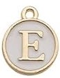 Charms - Alphabets - White & Gold