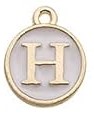 Charms - Alphabets - White & Gold