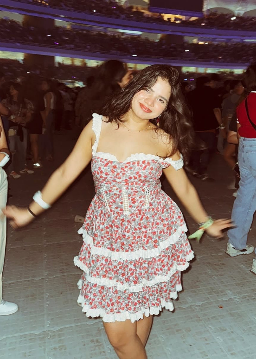 Myrine Floral Cotton Ruffled Mini Dress