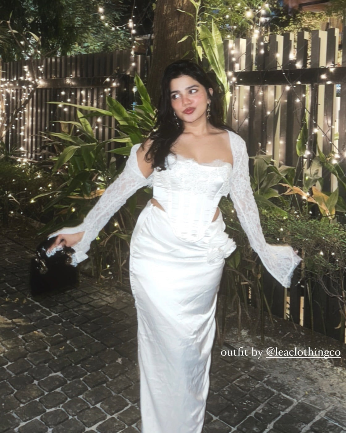 Cataleya White Embellished Strapless Corset Top with Lace Bolero