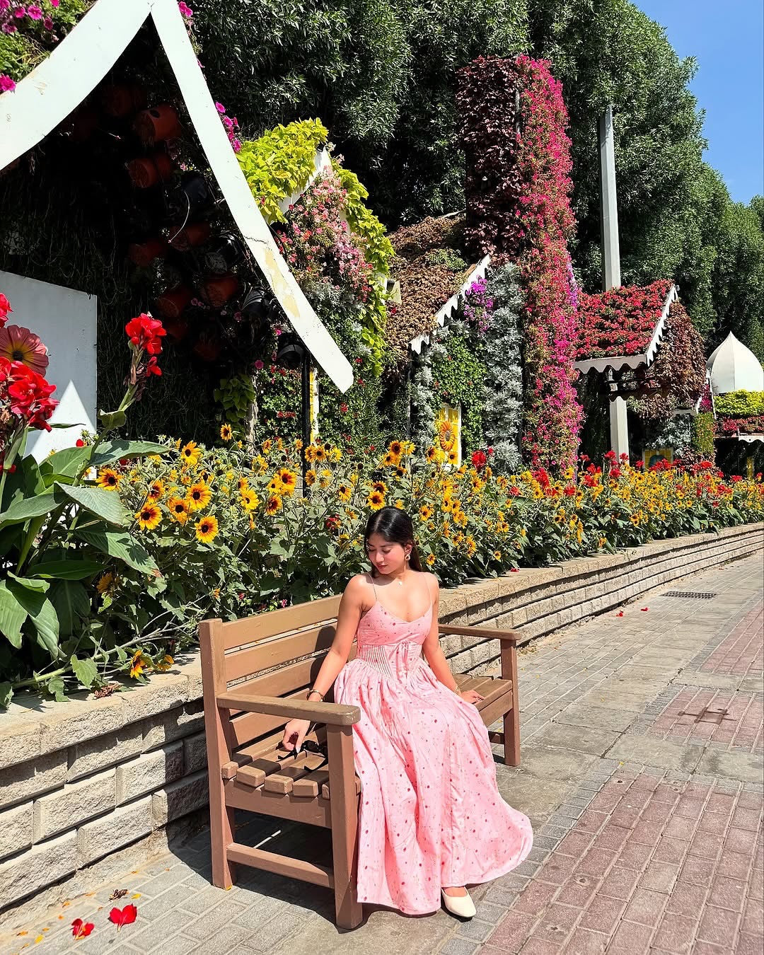 Brynlee Baby Pink Floral Printed Corset Midi Dress