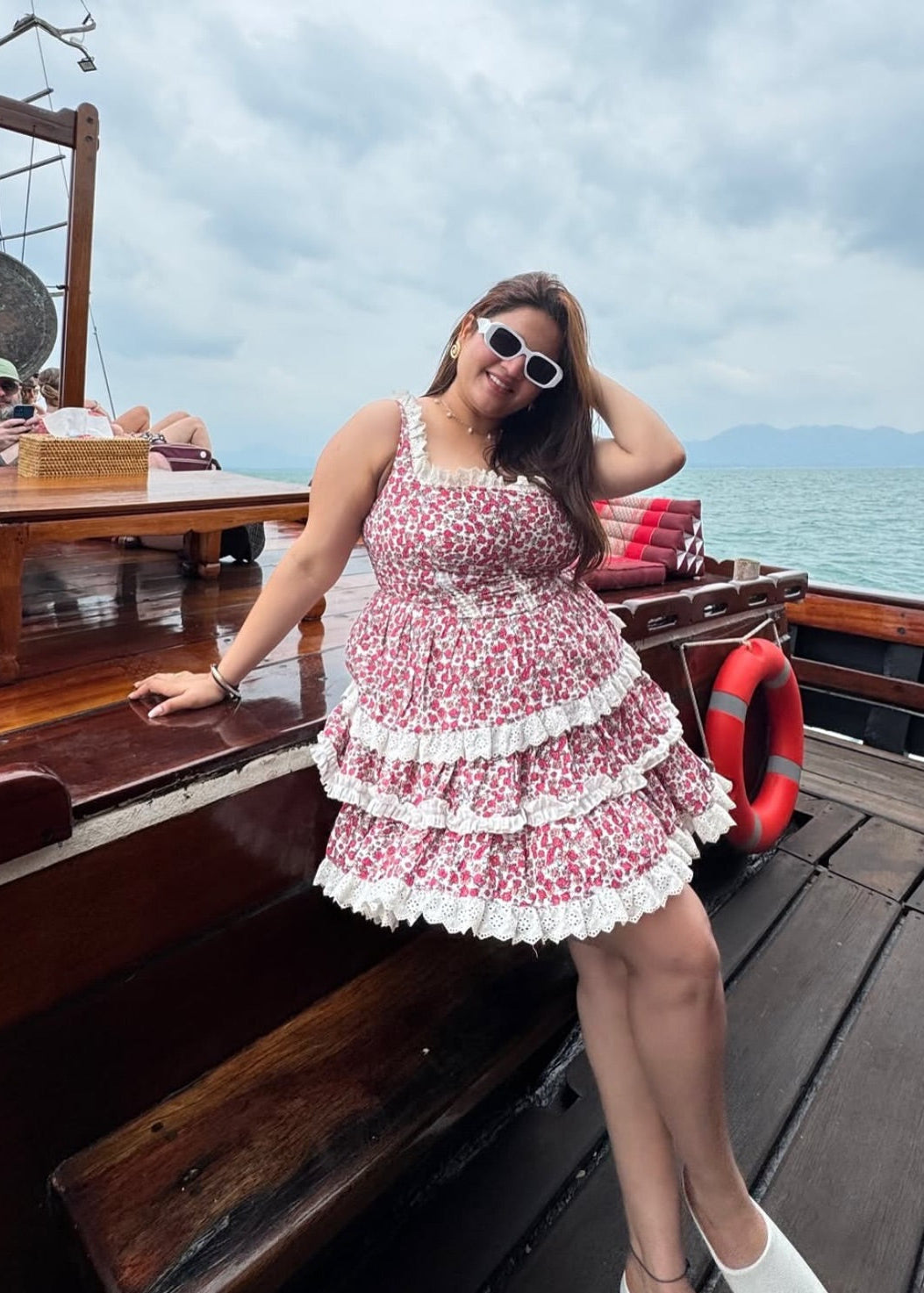 Myrine Floral Cotton Ruffled Mini Dress