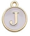 Charms - Alphabets - White & Gold