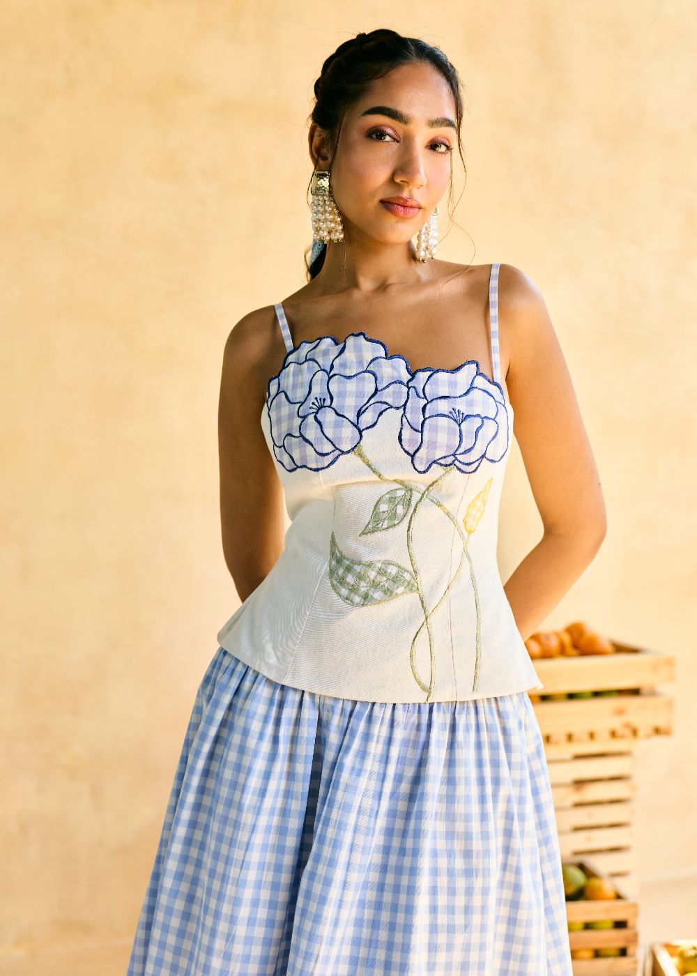 Aasmaani Picnic Embroidered Camisole Top