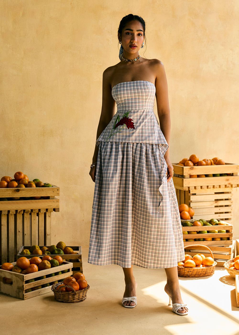 Maple Checkered Cascade Skirt