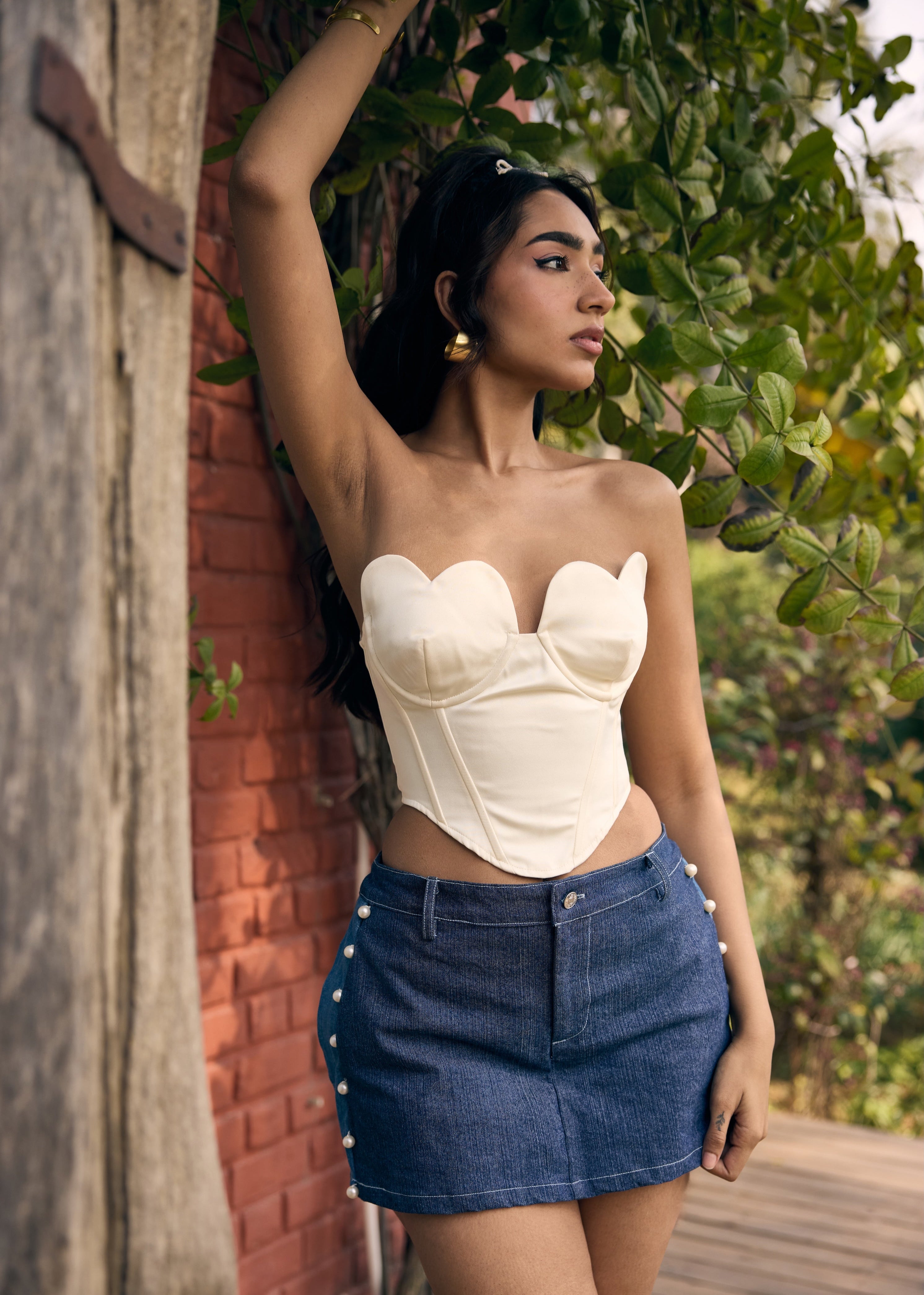 Carlie White Tube Corset Top