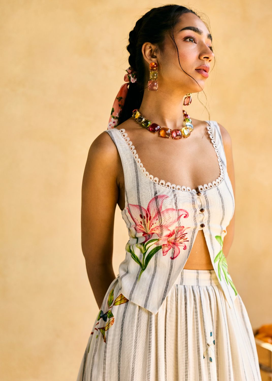 Garden Vest Striped Top