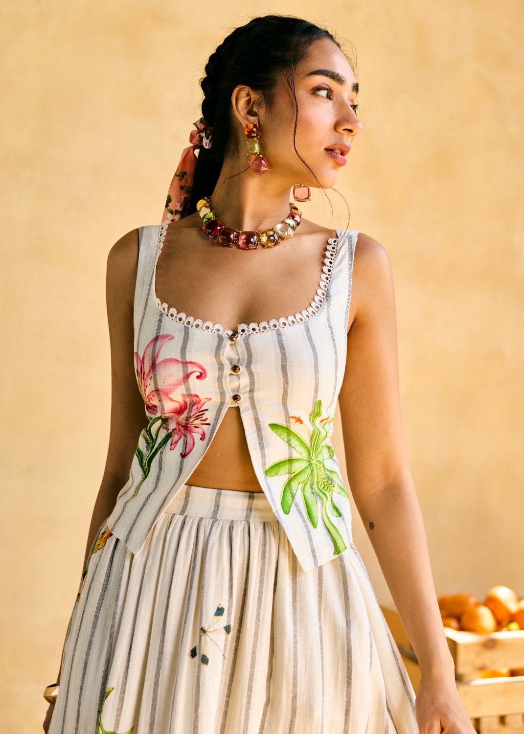 Garden Vest Striped Top