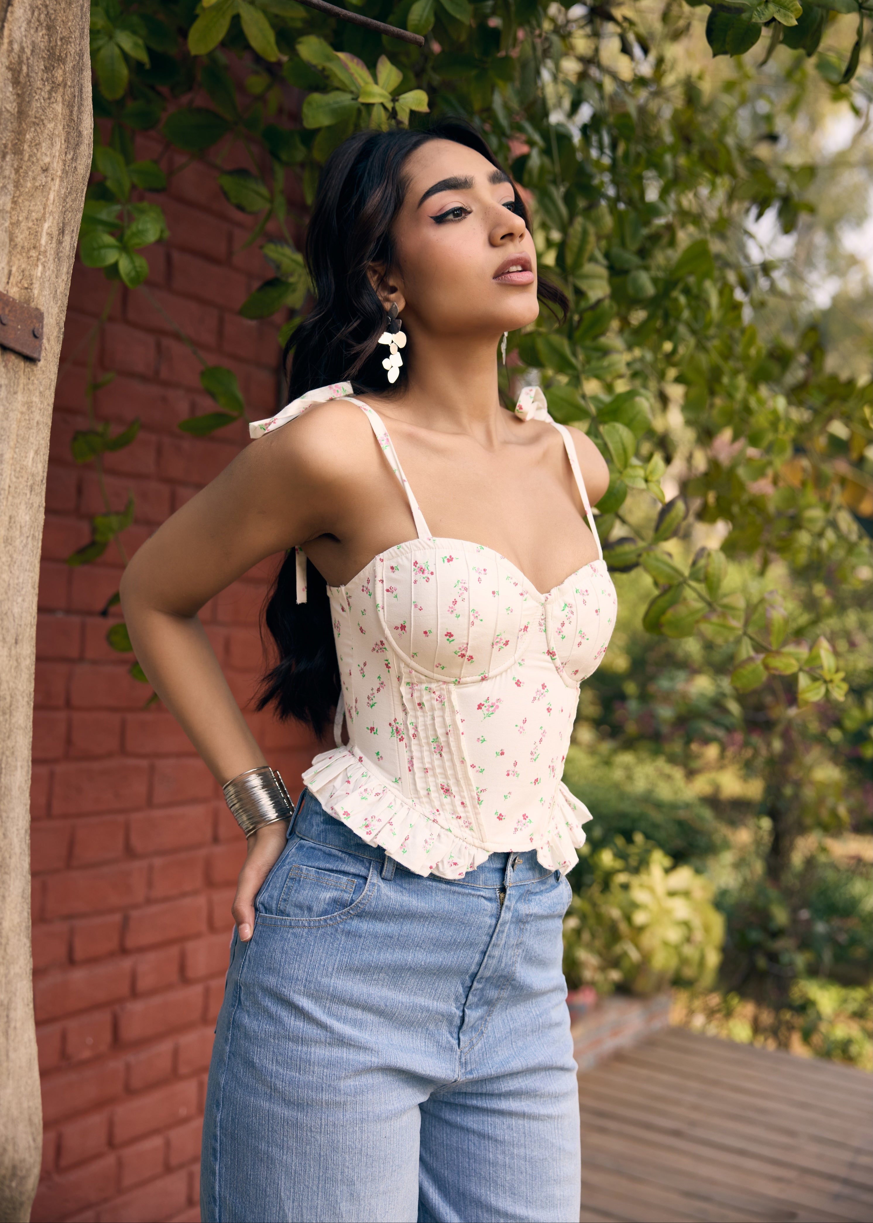 Amberley Blue Hand Embroidered Mid-Waist Jeans