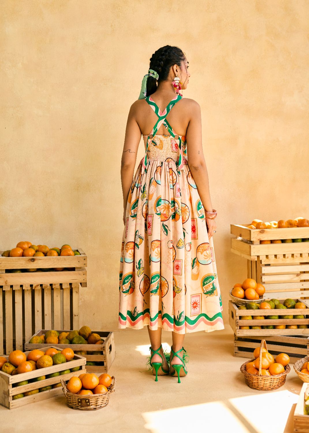 Citrus Orchard Halter Dress