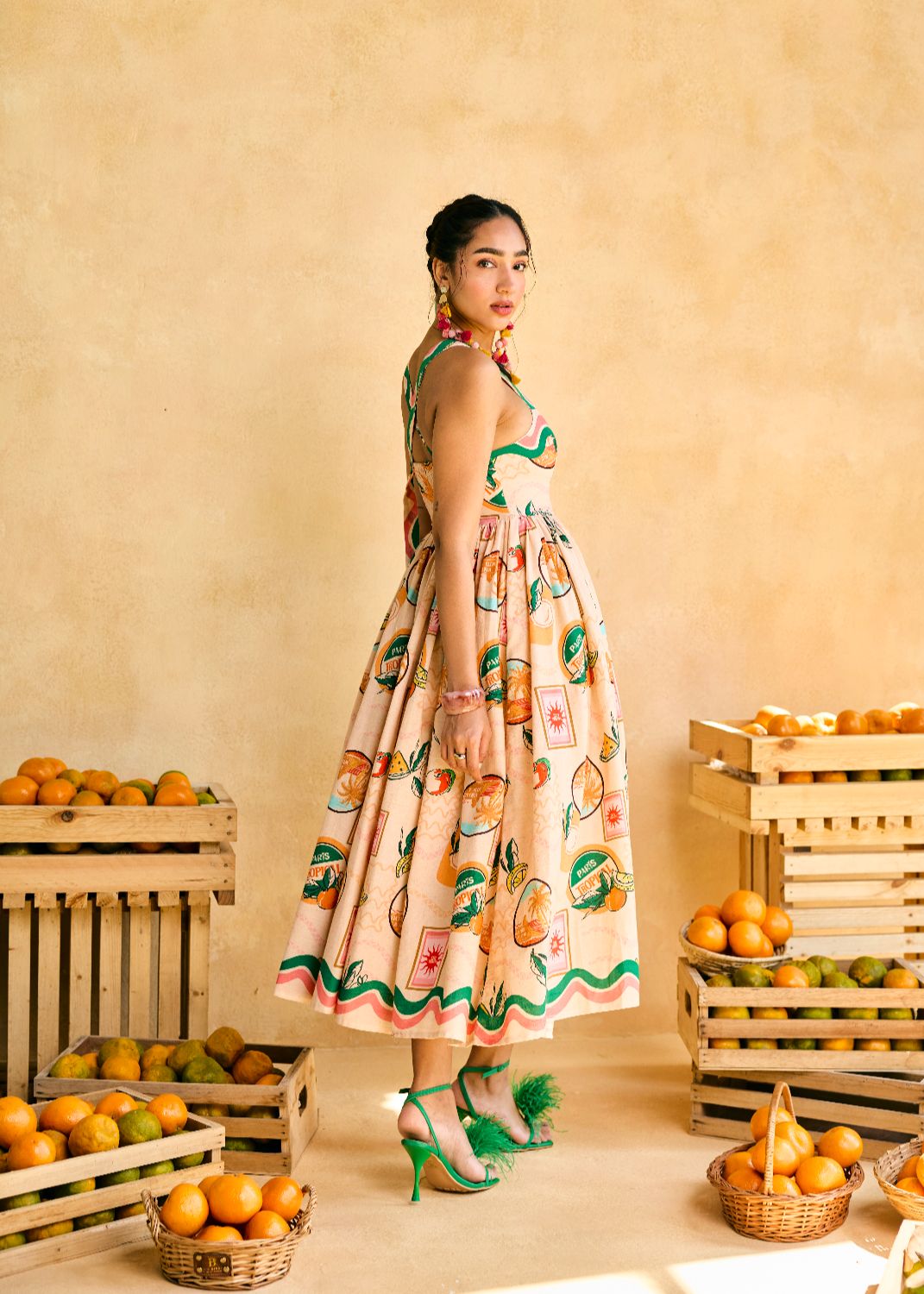 Citrus Orchard Halter Dress
