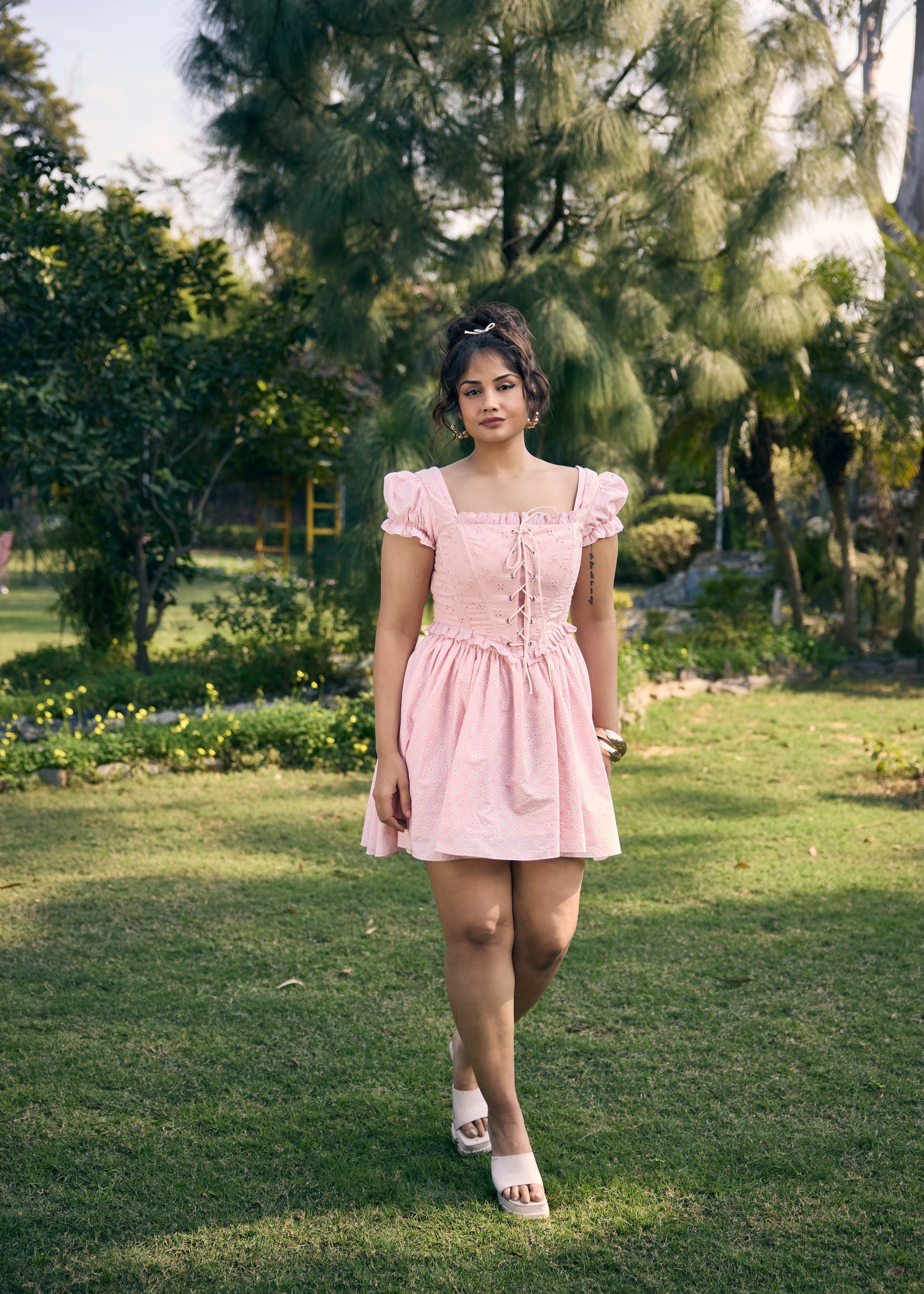 Murial Pastel Pink Mini Dress