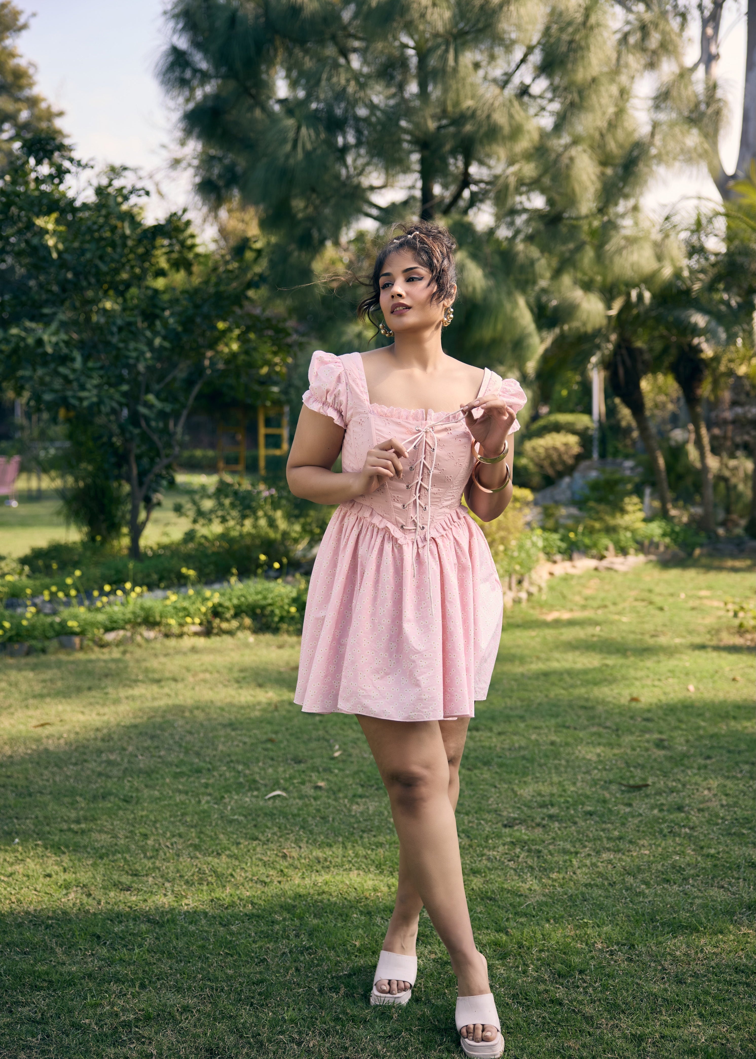 Murial Pastel Pink Mini Dress