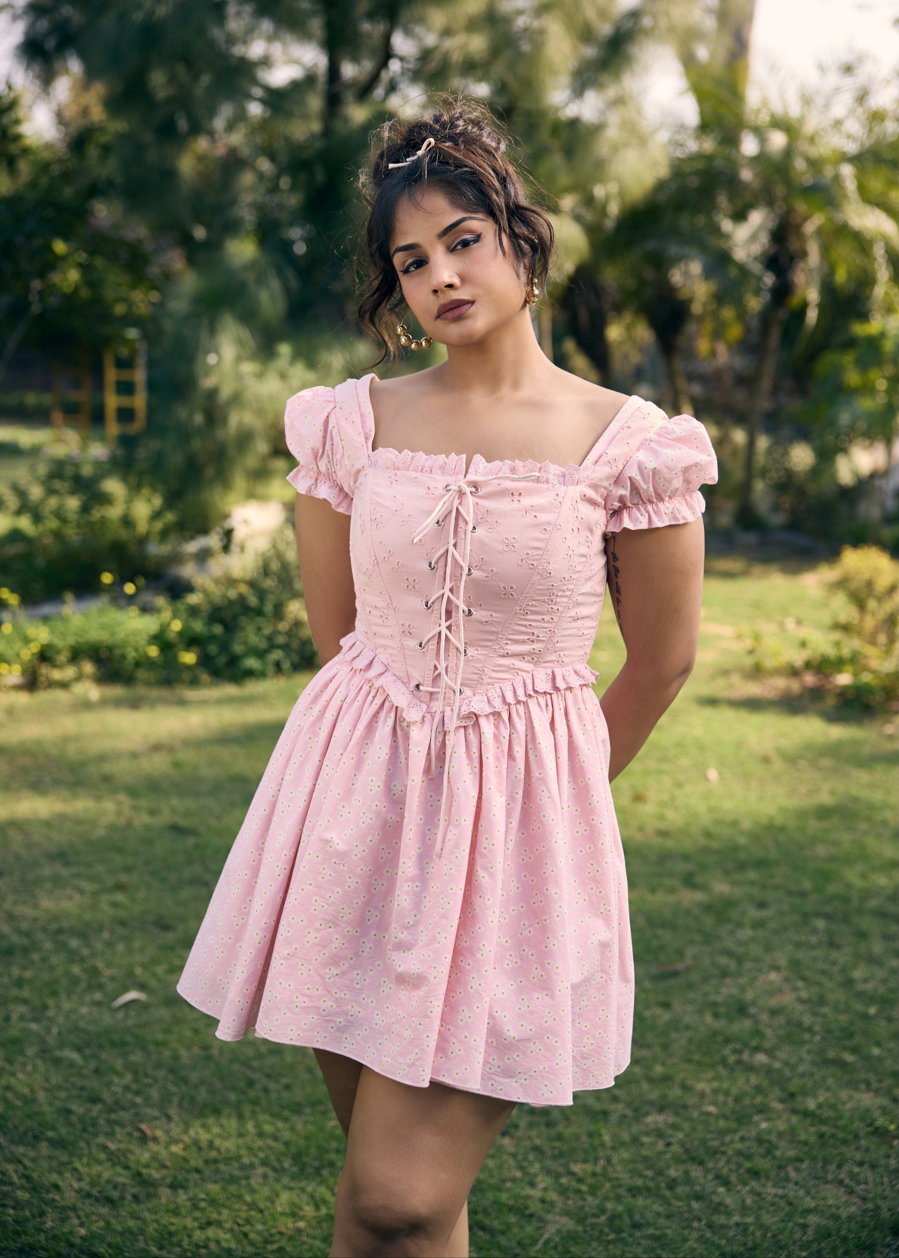 Murial Pastel Pink Mini Dress