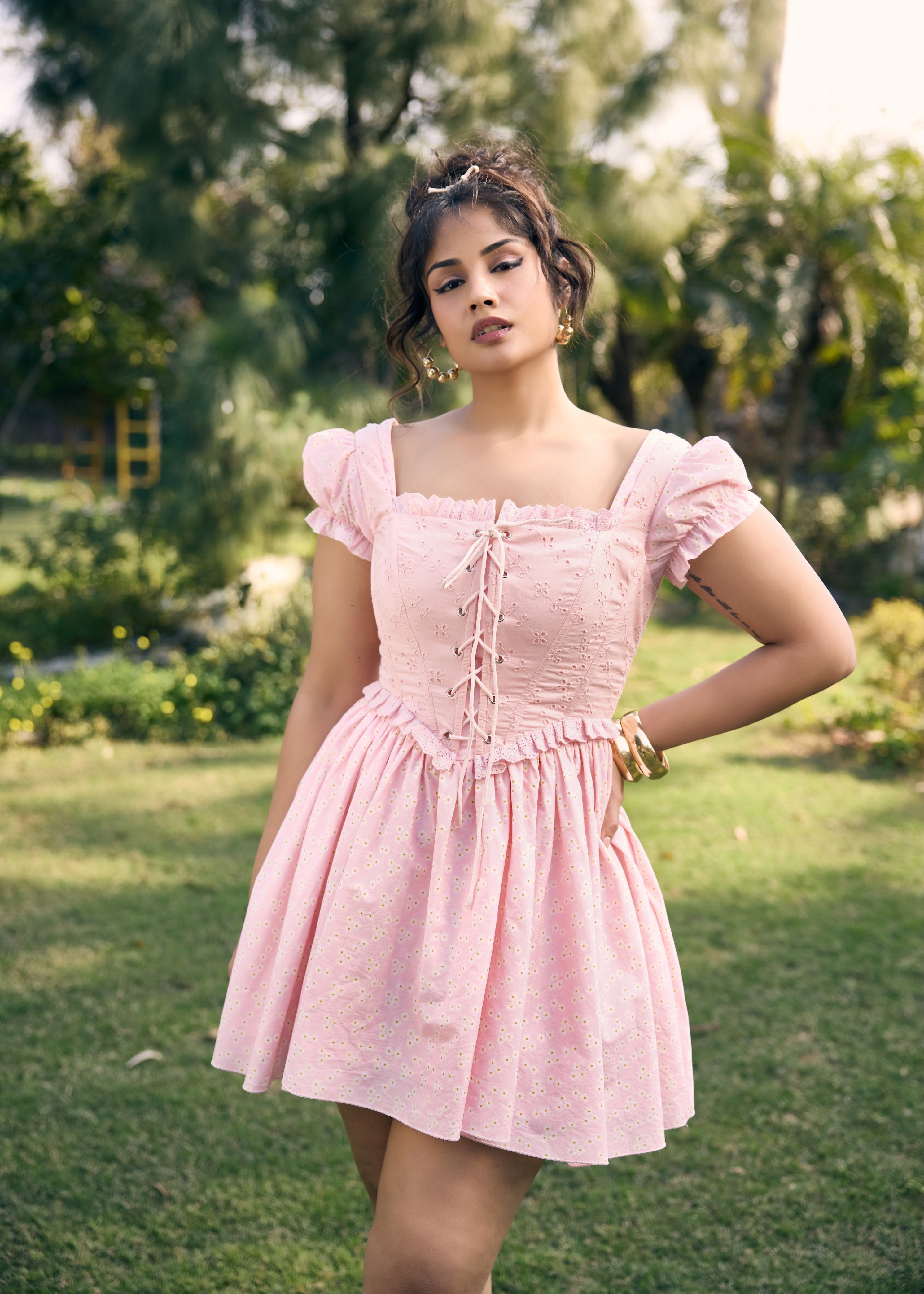 Murial Pastel Pink Mini Dress