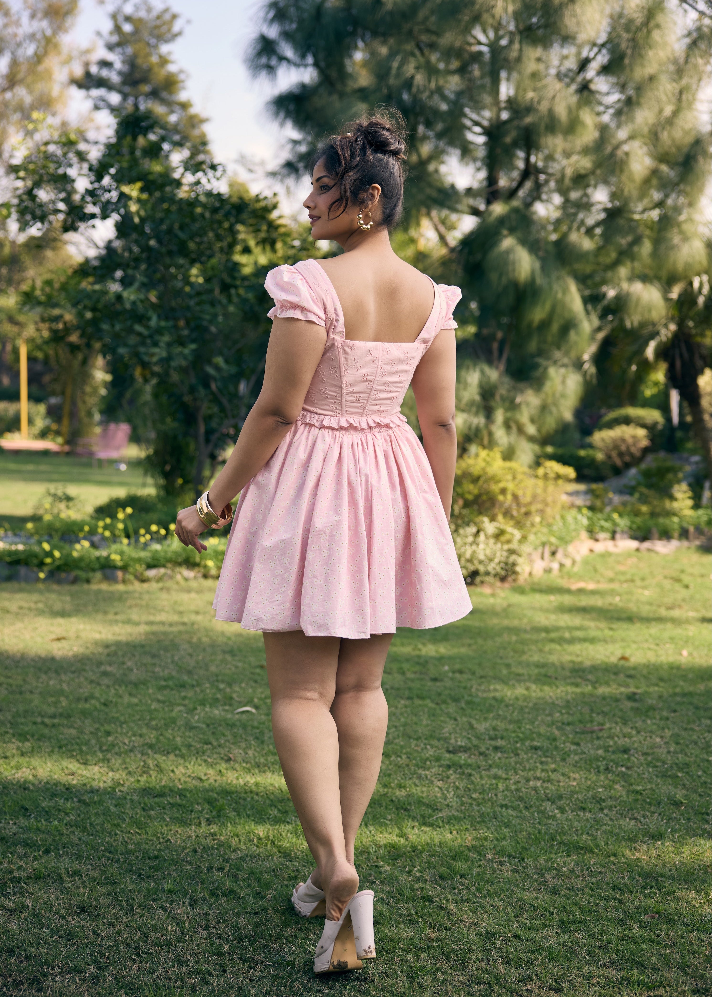 Murial Pastel Pink Tie-Up Corset