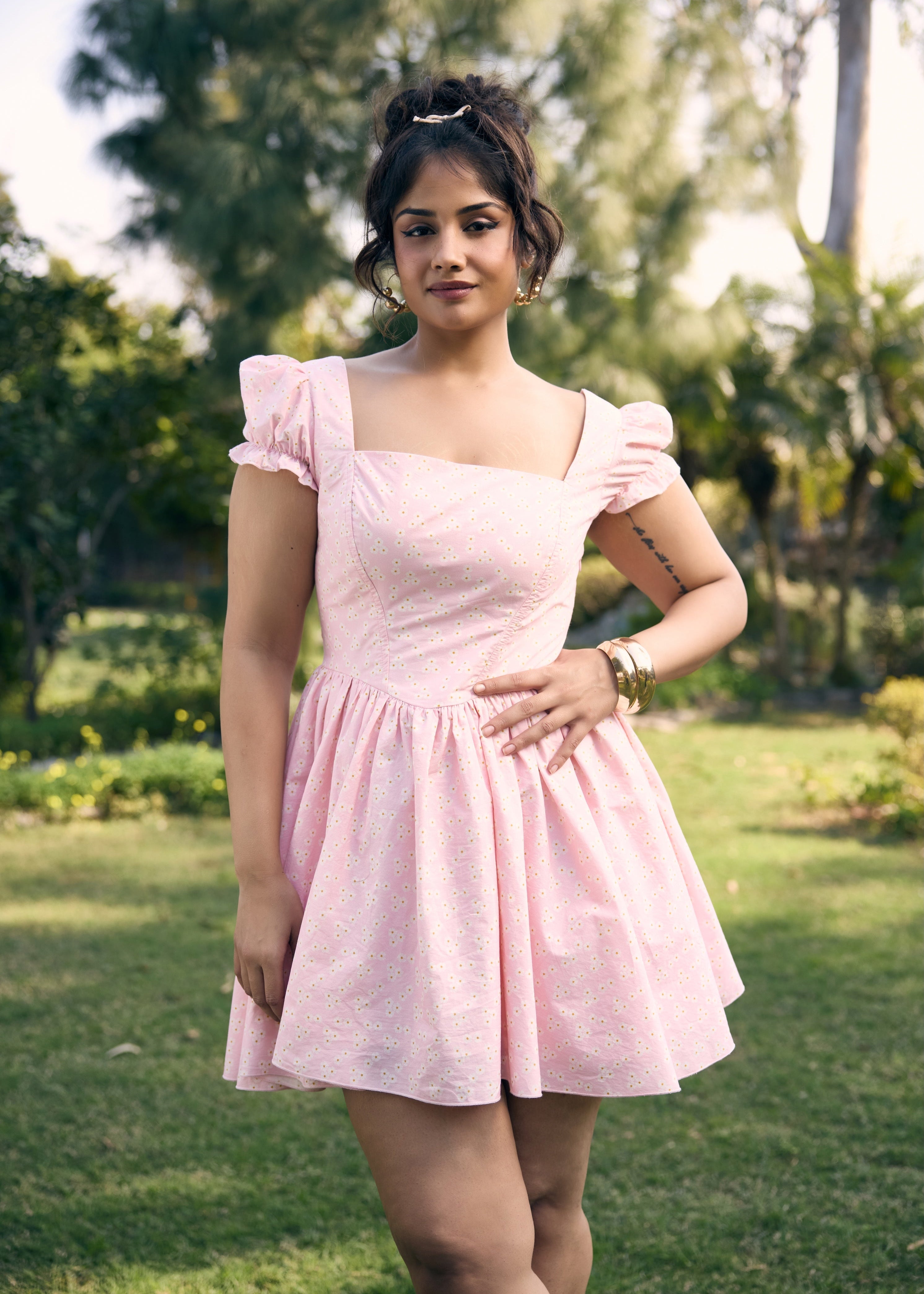 Murial Pastel Pink Mini Dress