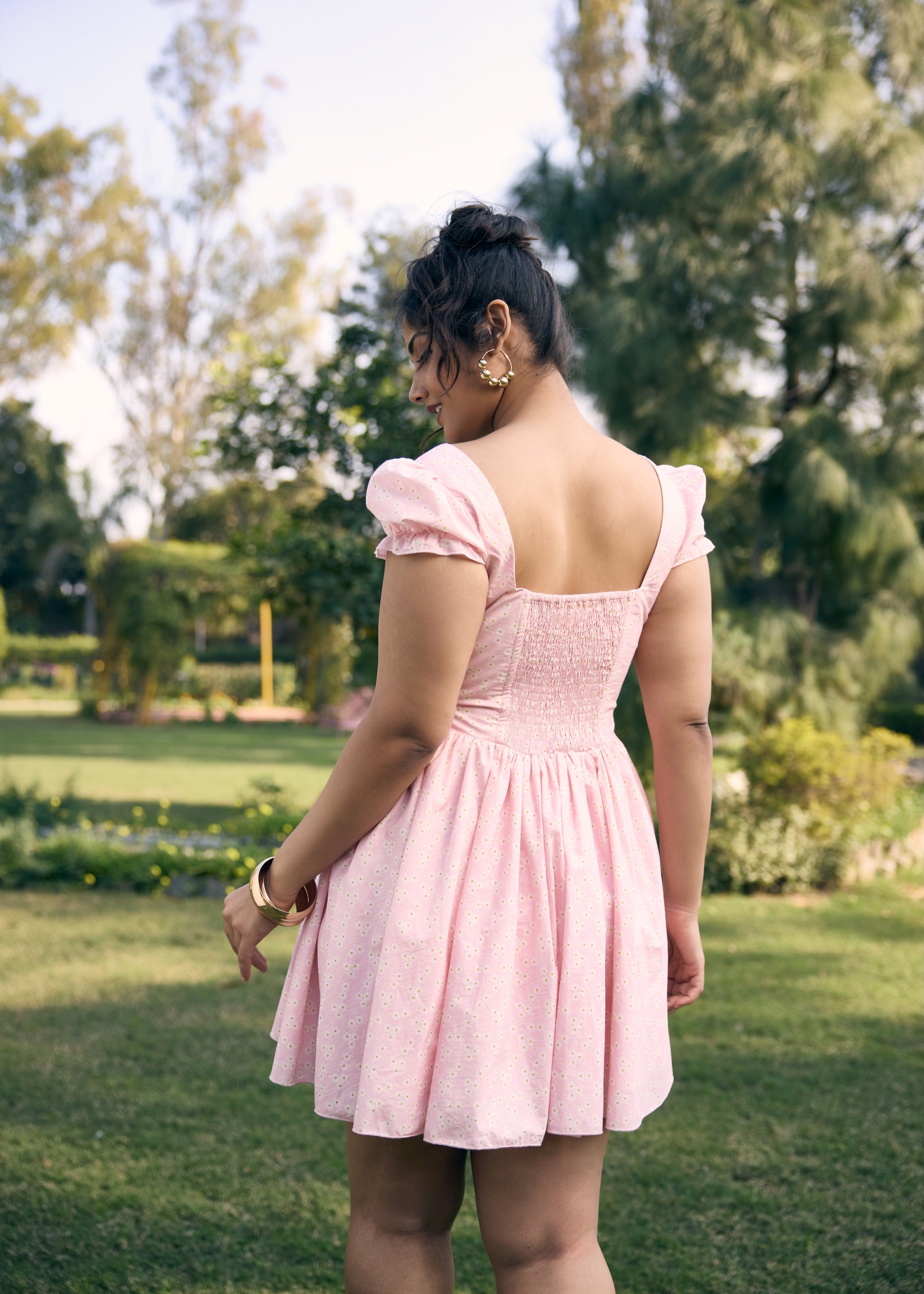 Murial Pastel Pink Mini Dress