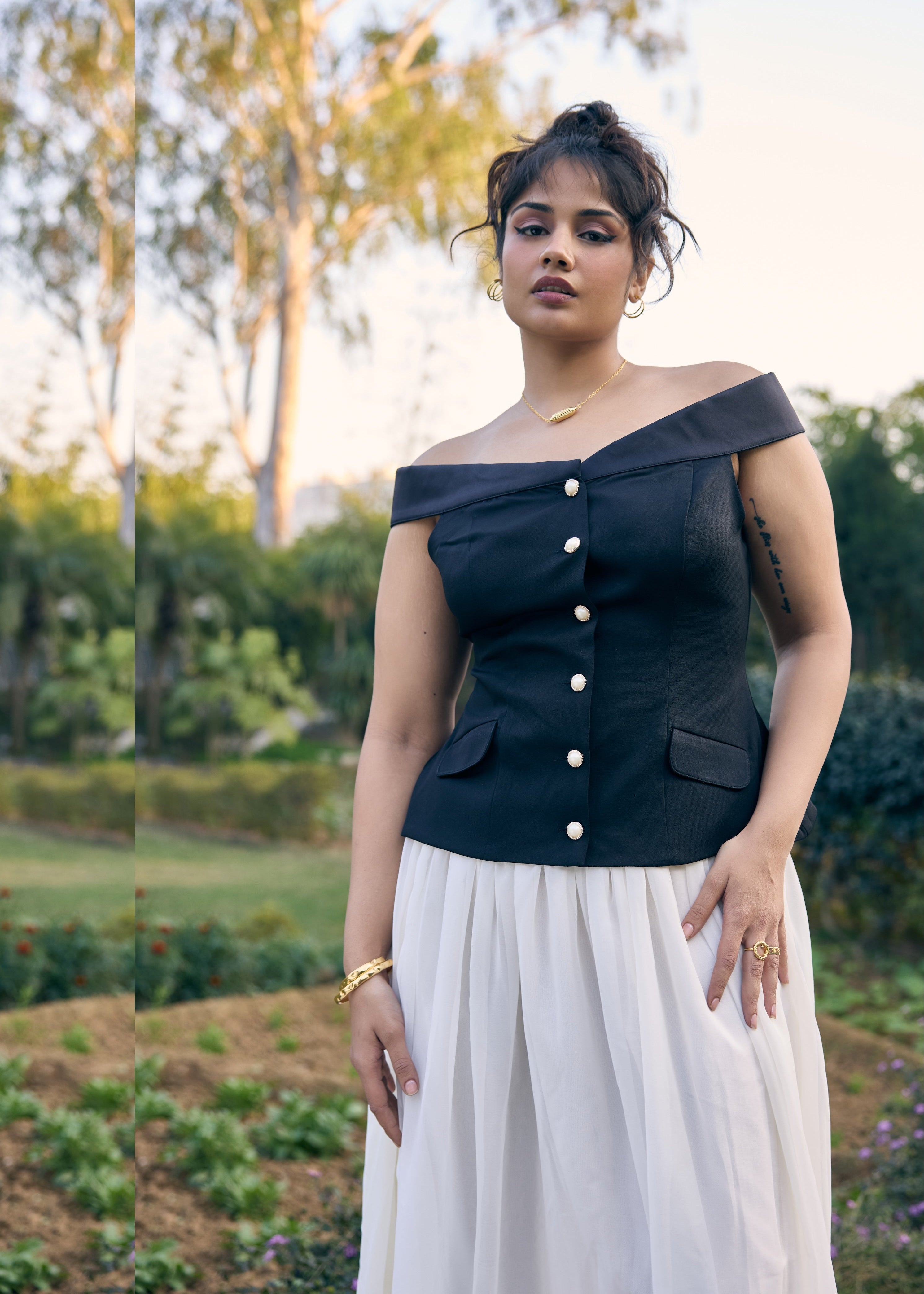 Tyga White Flowy Maxi Skirt