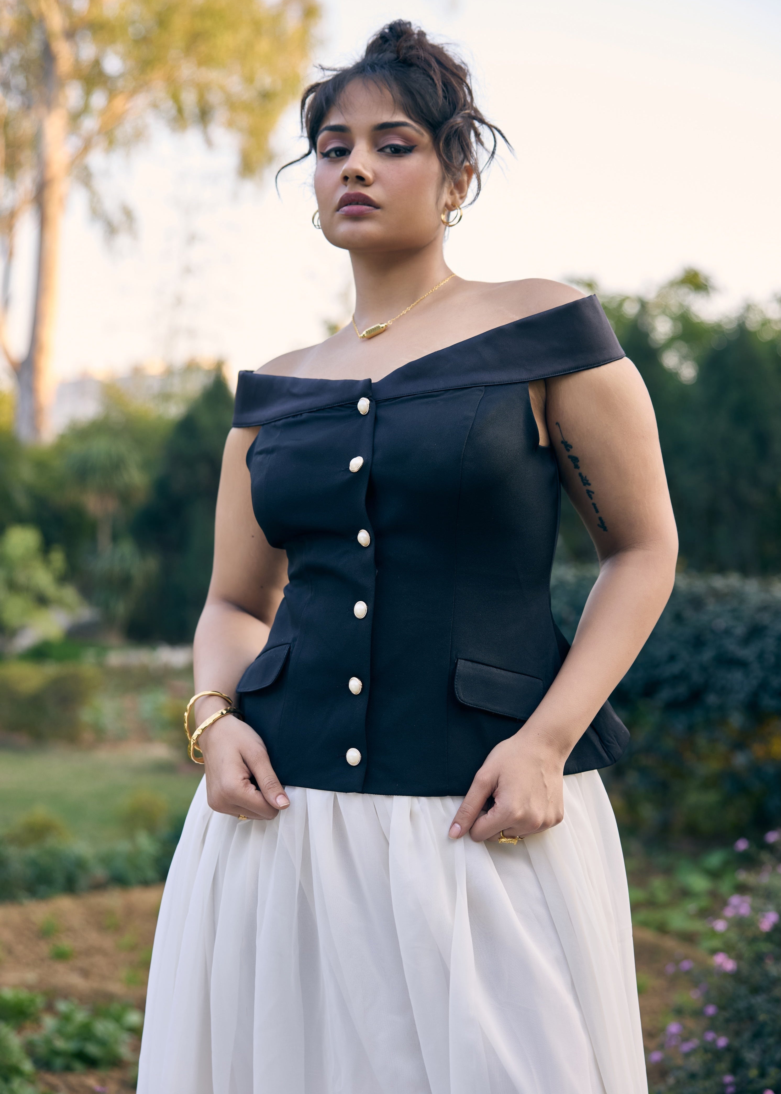 Tyga White Flowy Maxi Skirt