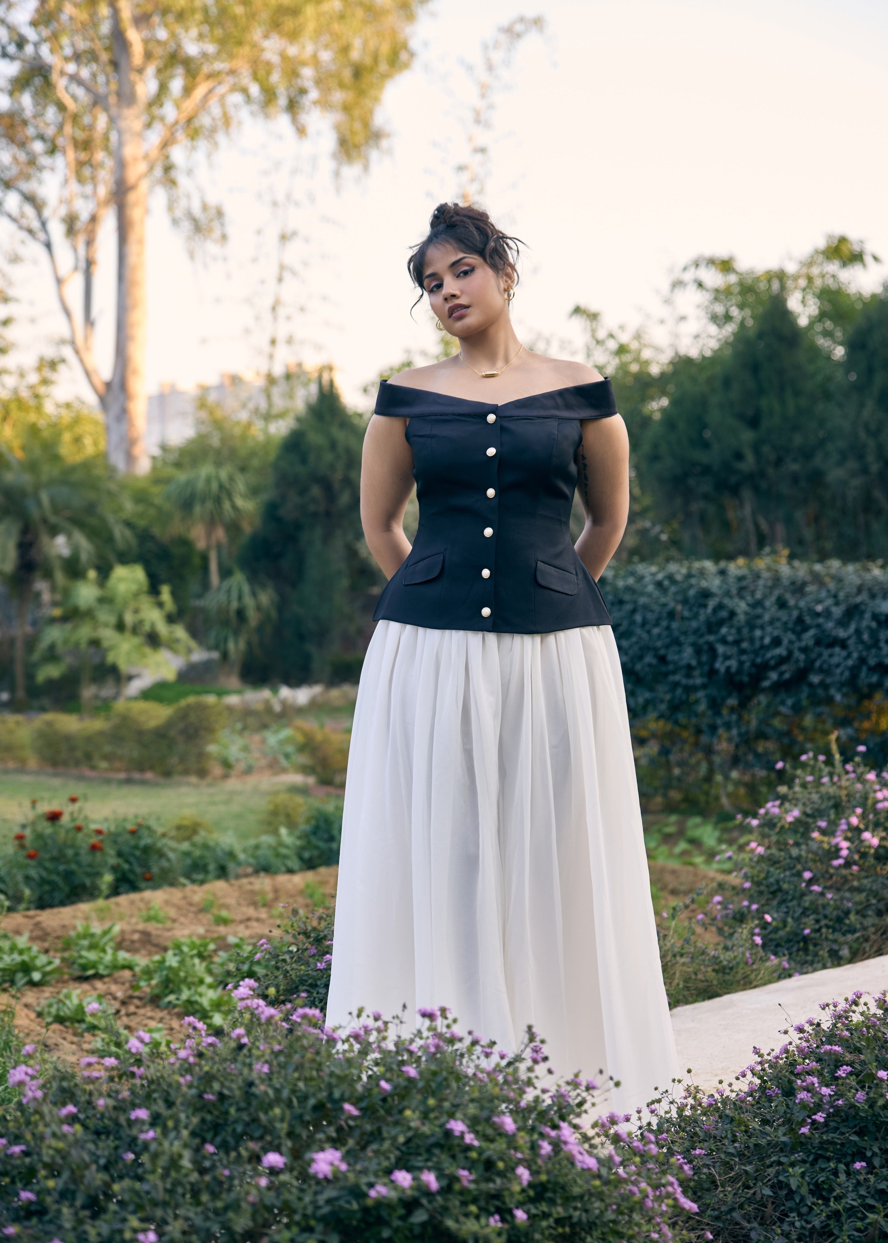 Tyga White Flowy Maxi Skirt