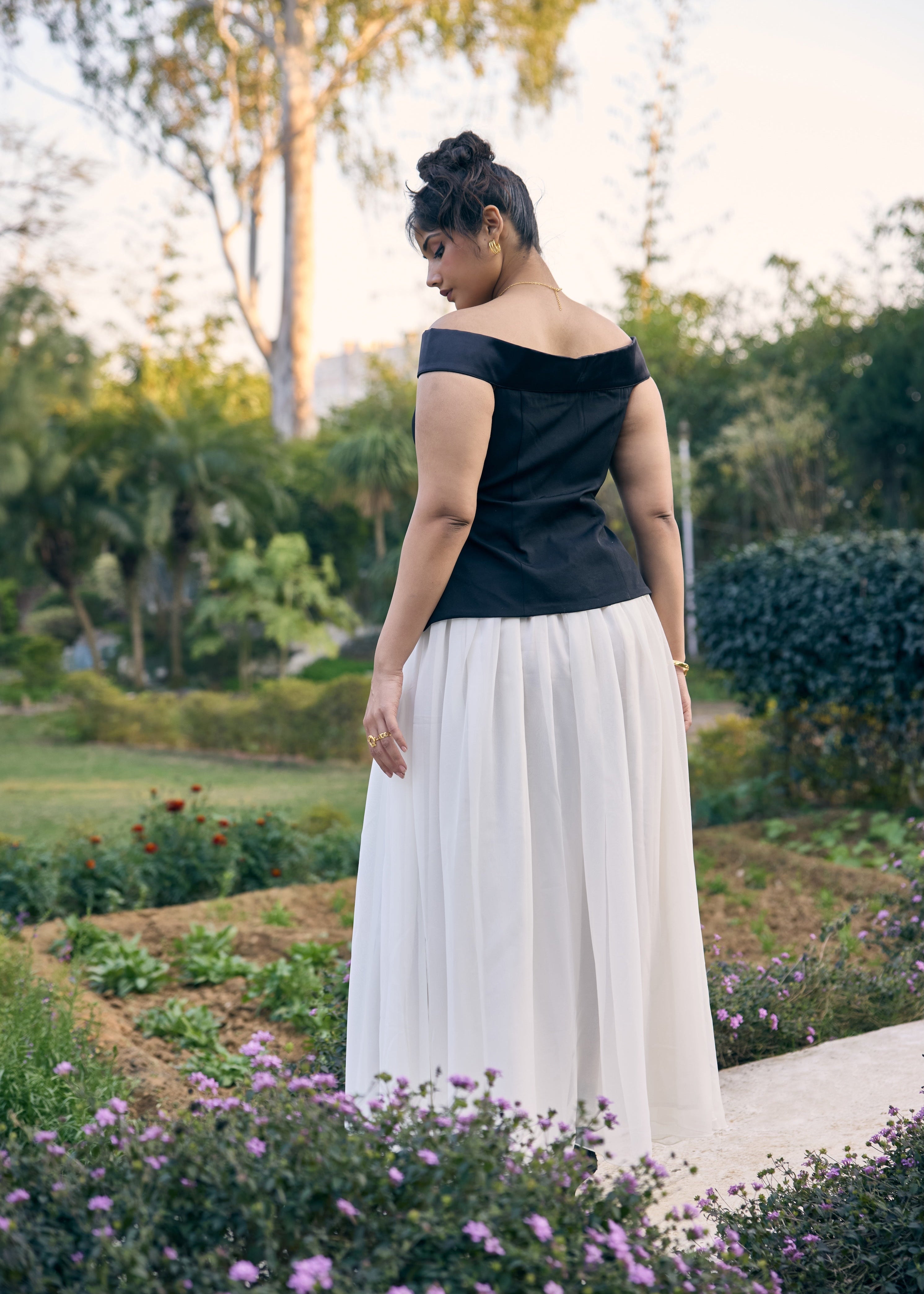 Tyga White Flowy Maxi Skirt