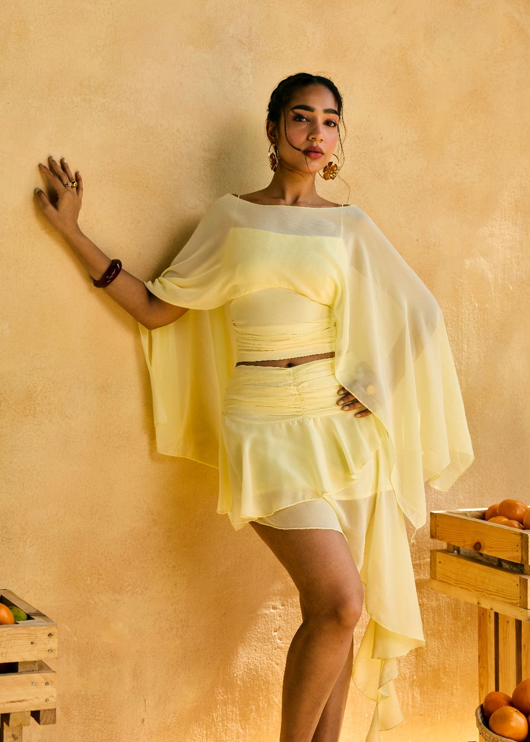 Lemon Sunveil Cascade Skirt