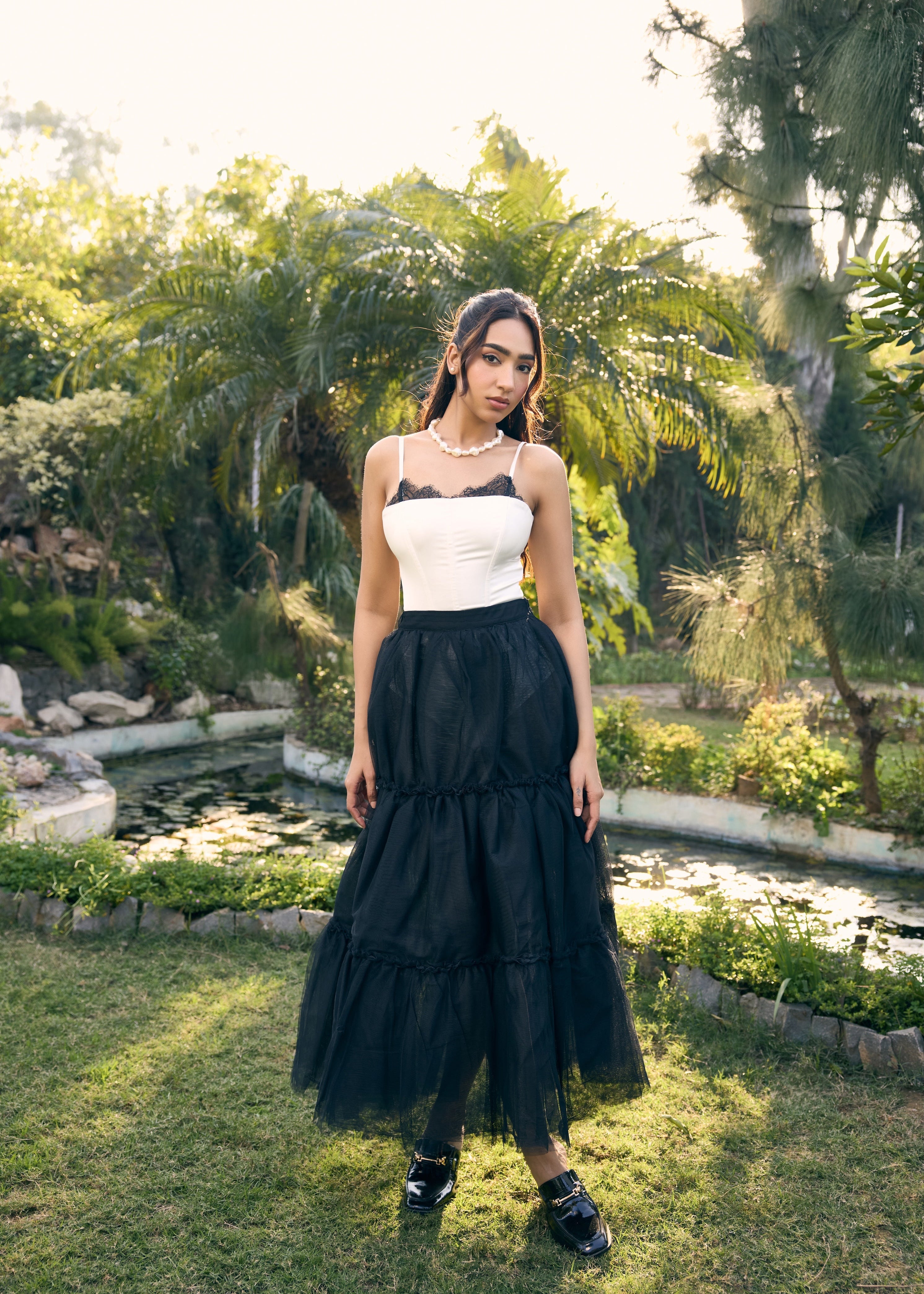 Fredercia White Satin and Lace Corset Bodysuit