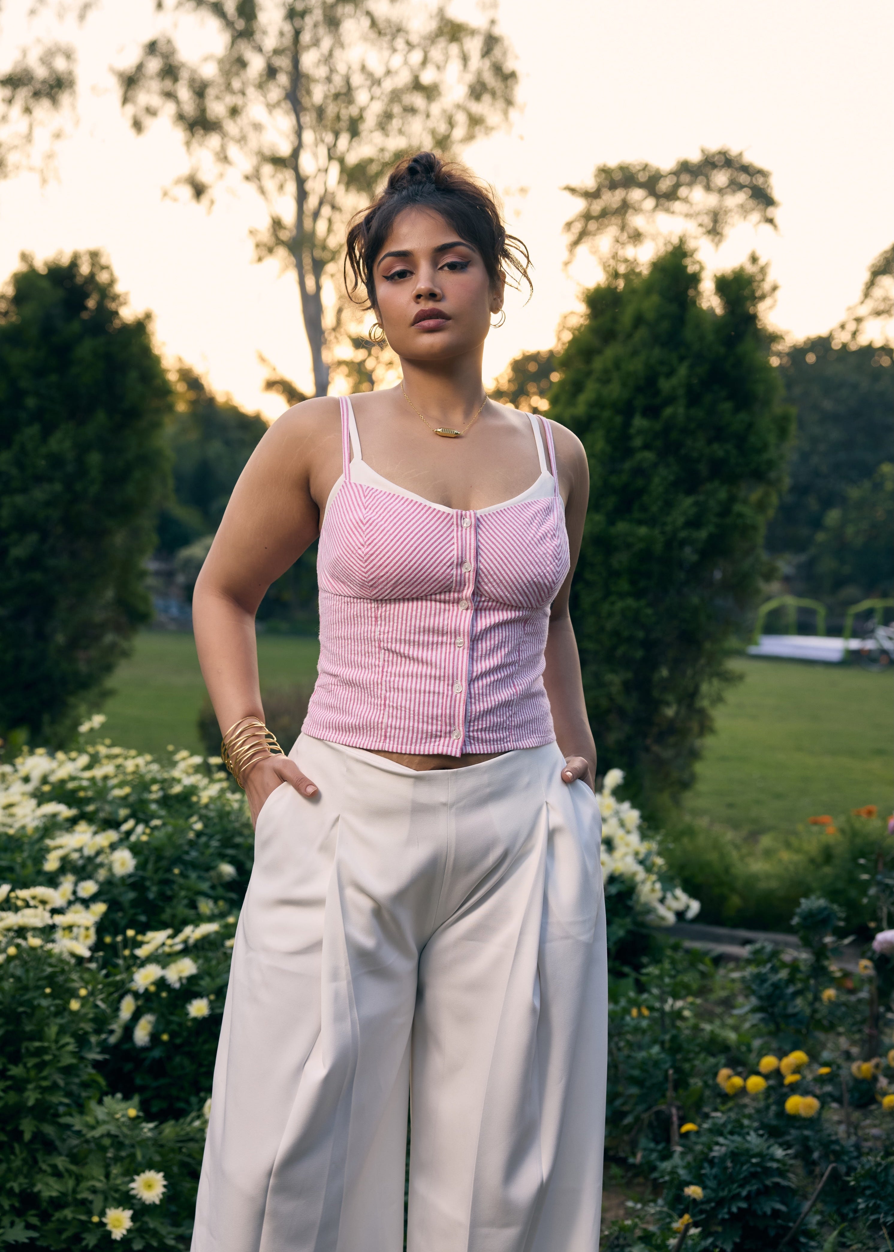 Sandra White Wide Leg Pants