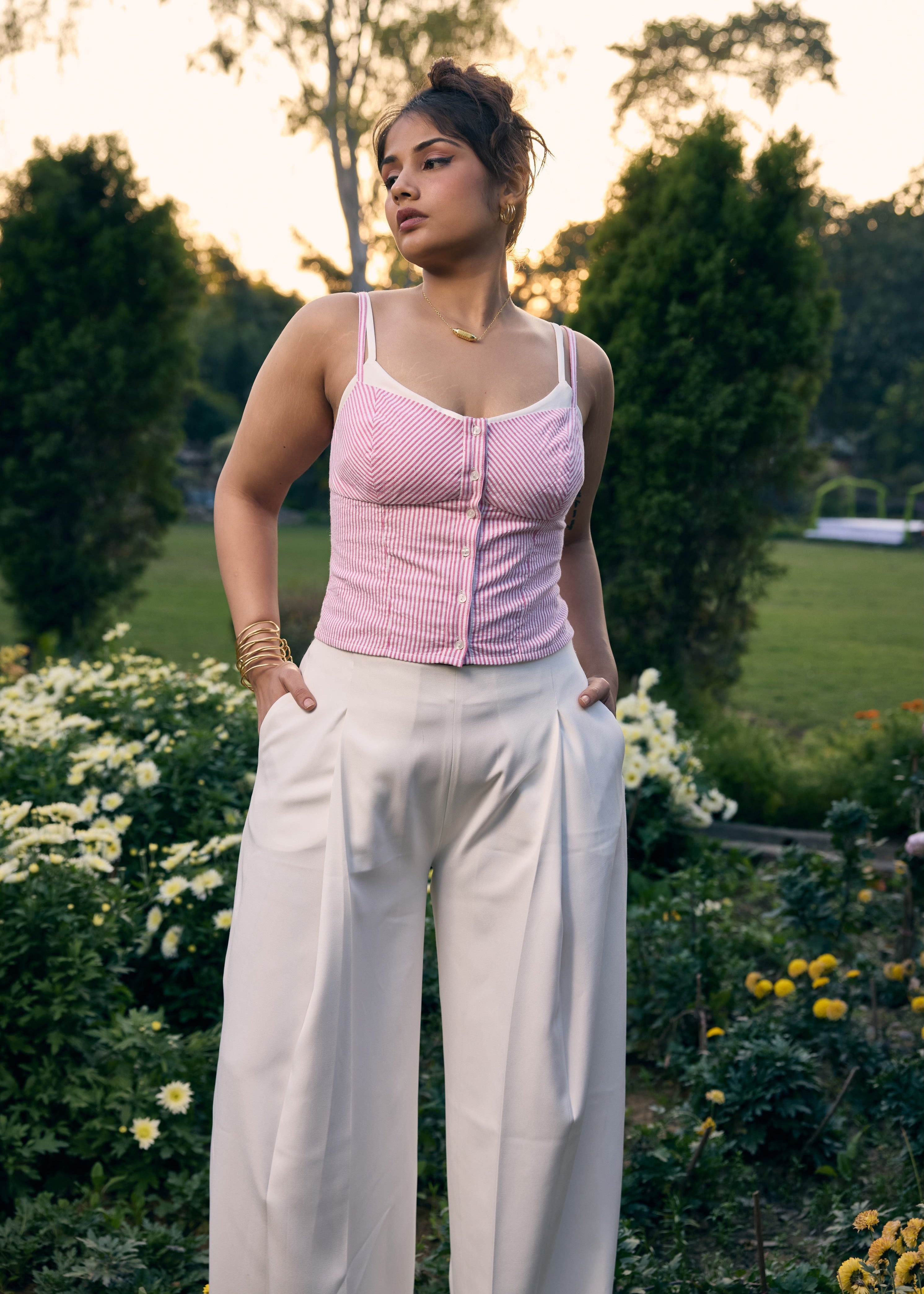 Sandra White Wide Leg Pants