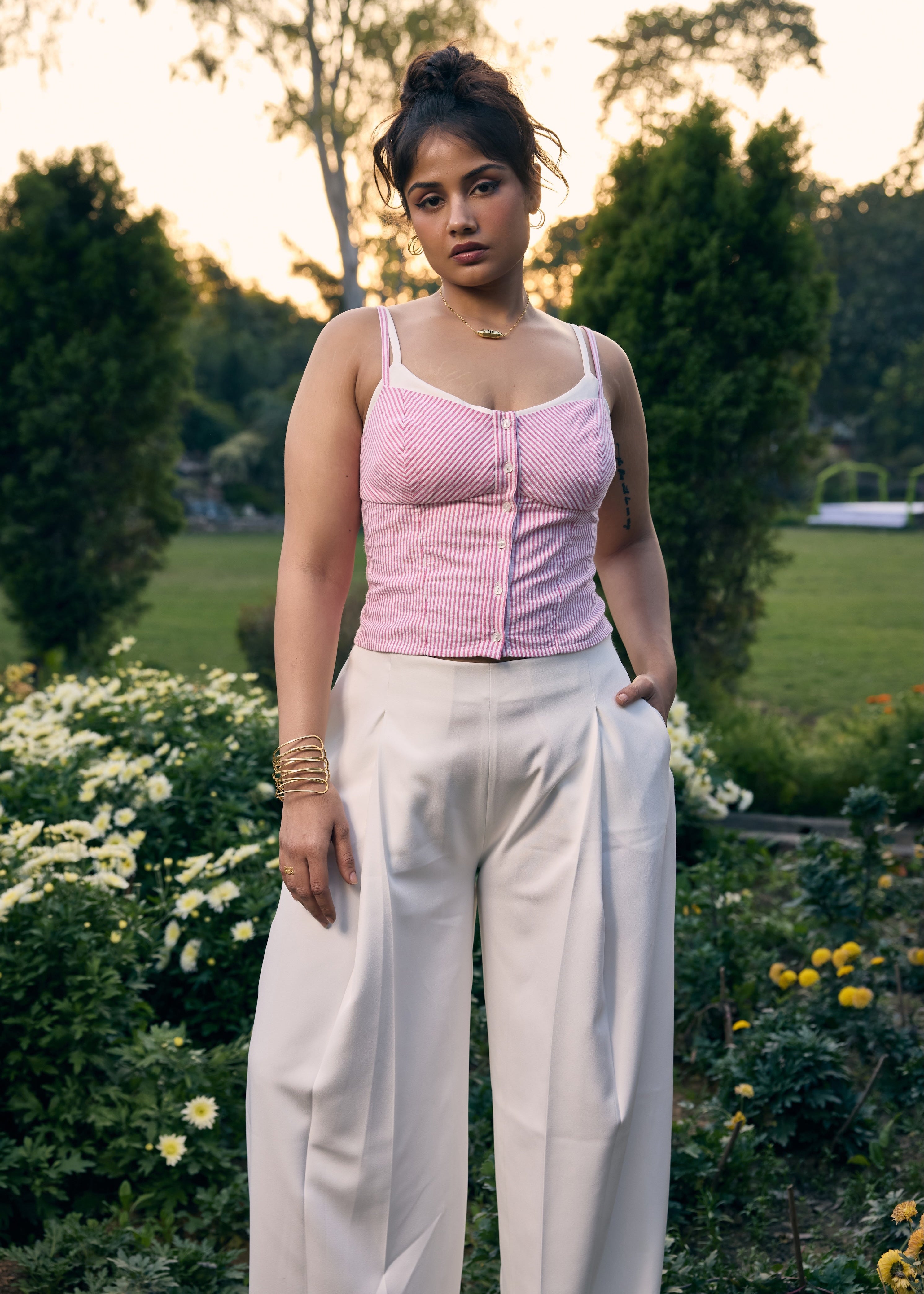 Sandra White Wide Leg Pants