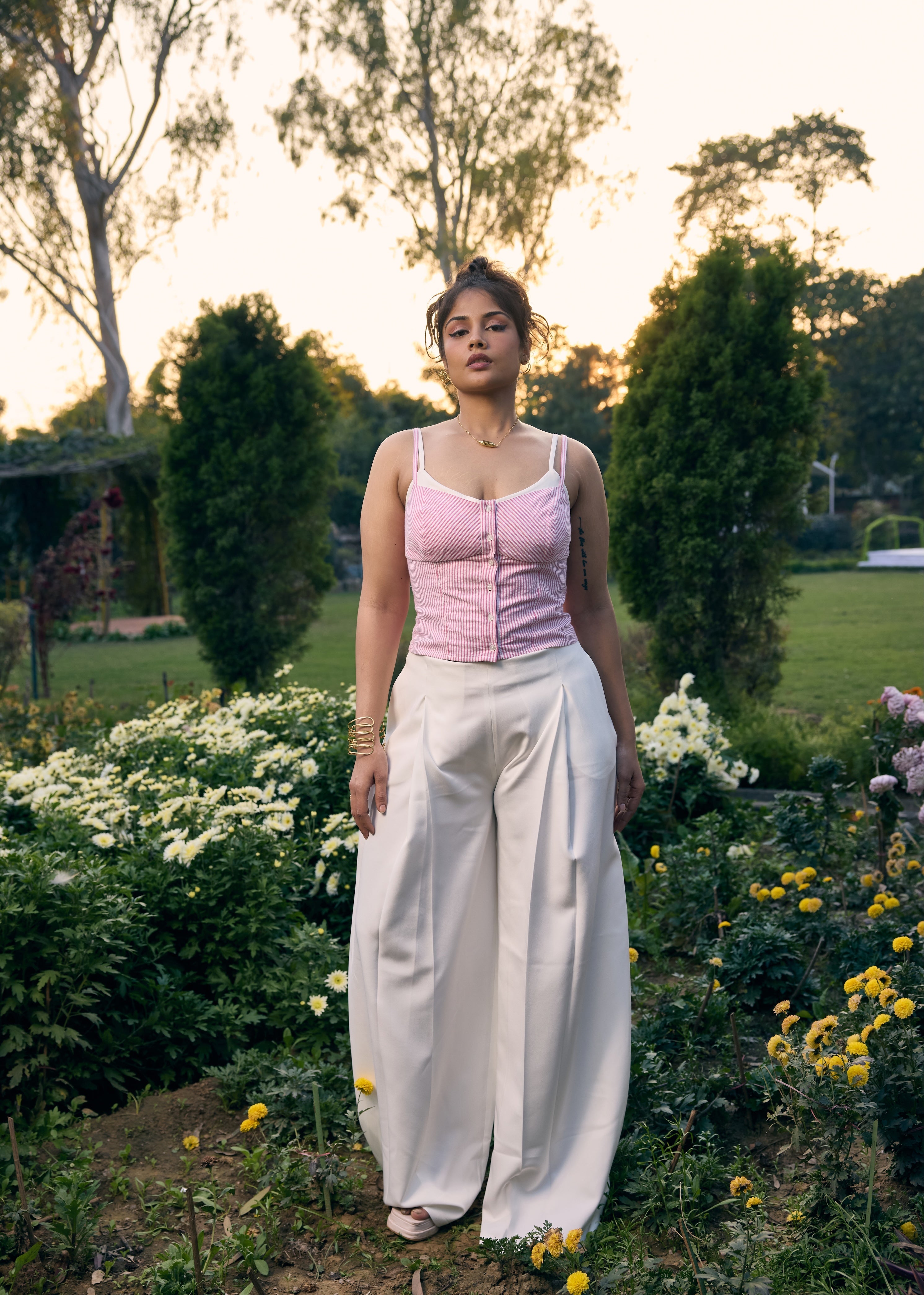 Sandra White Wide Leg Pants